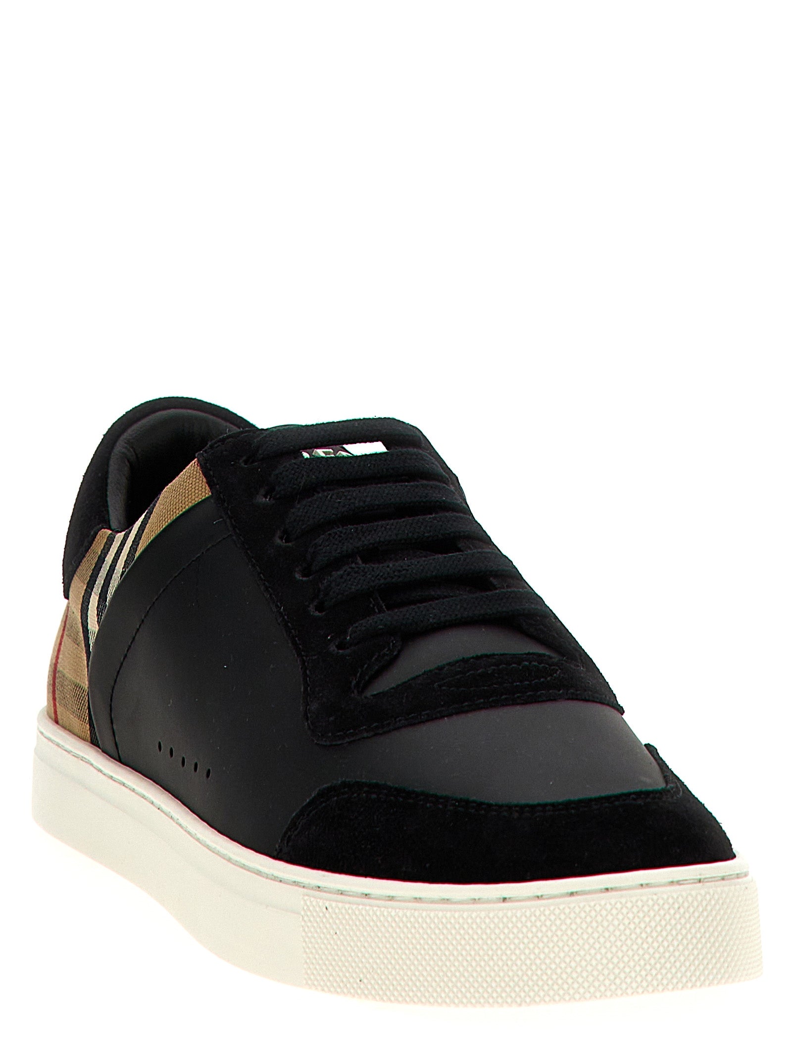 Burberry Schwarze Kalbsleder Low-Top-Sneaker