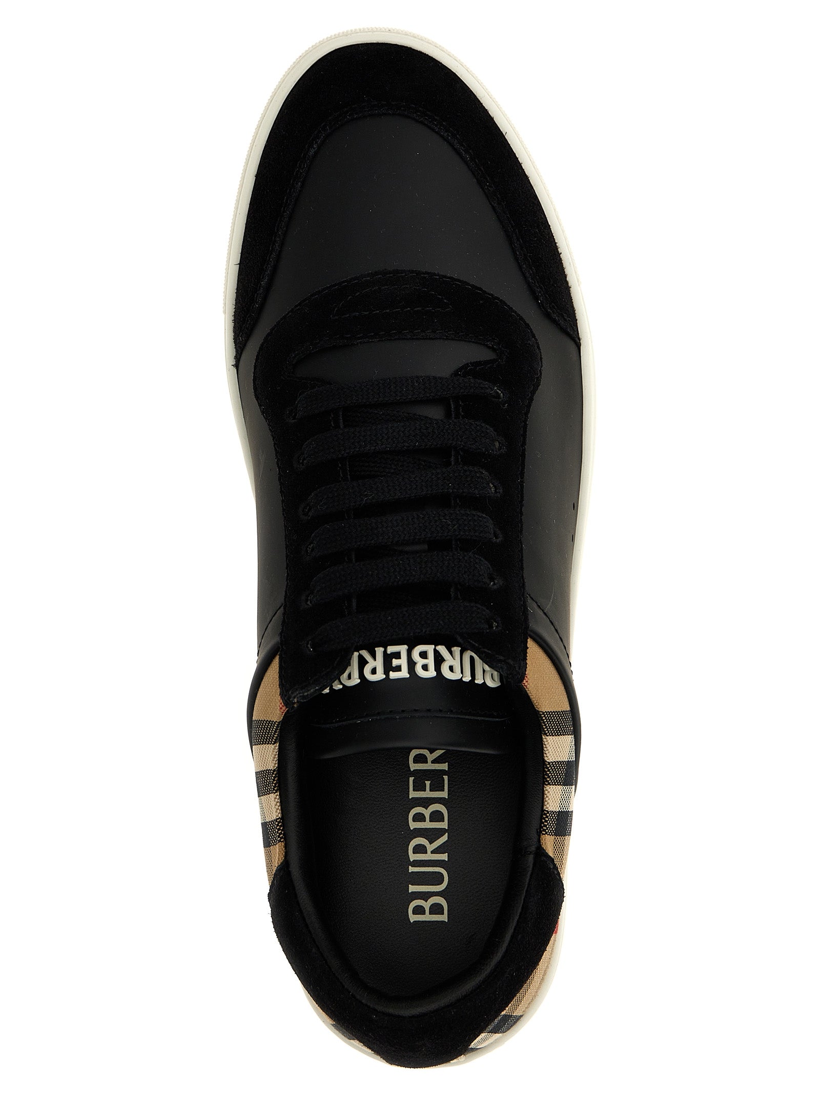Burberry Schwarze Kalbsleder Low-Top-Sneaker