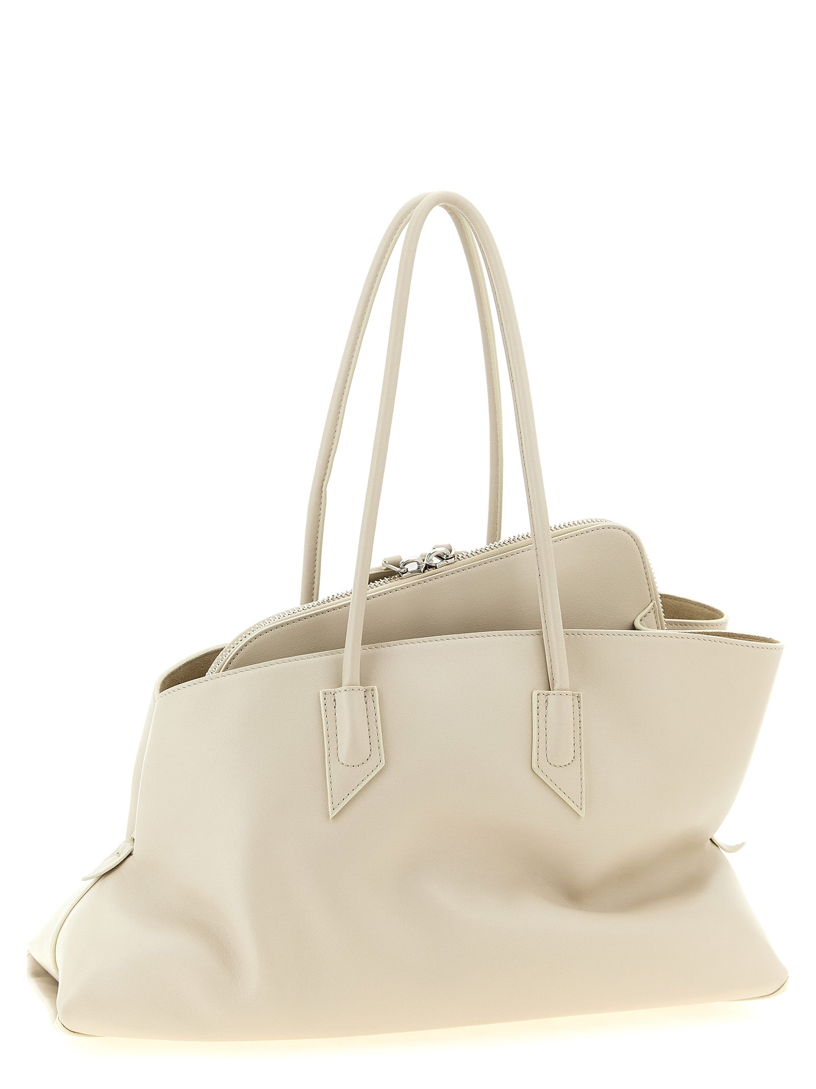 The Attico Weiße Schultertasche aus Rindsleder