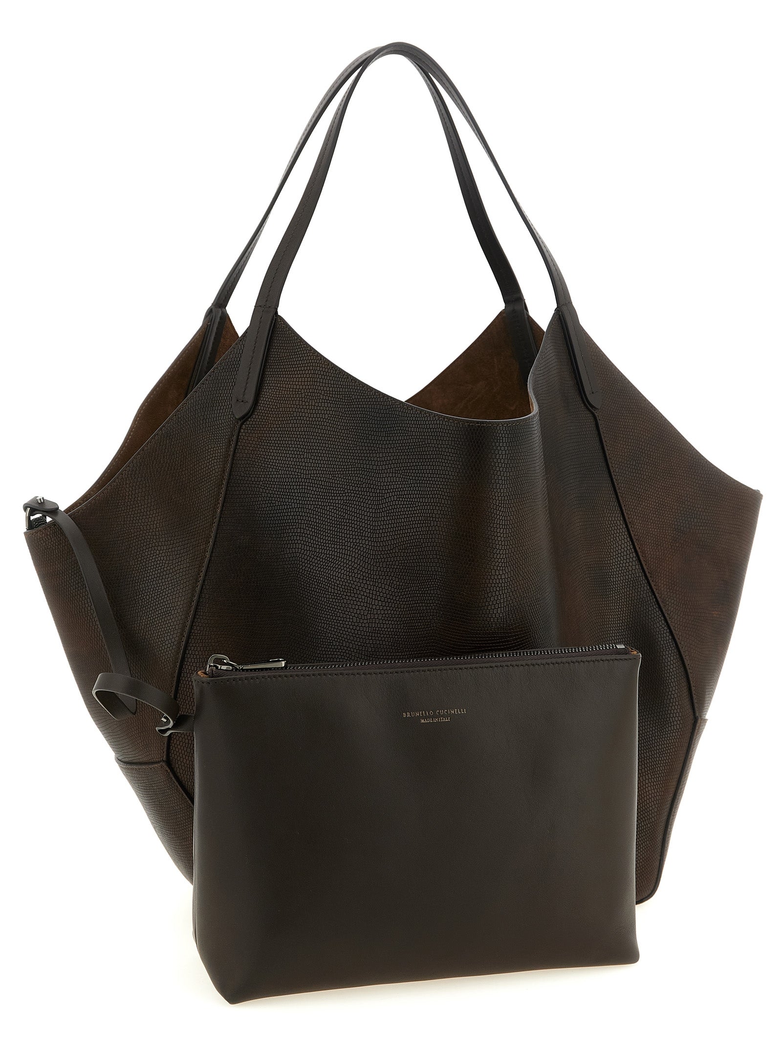 Brunello Cucinelli Braune Kalbsleder-Tote Bag