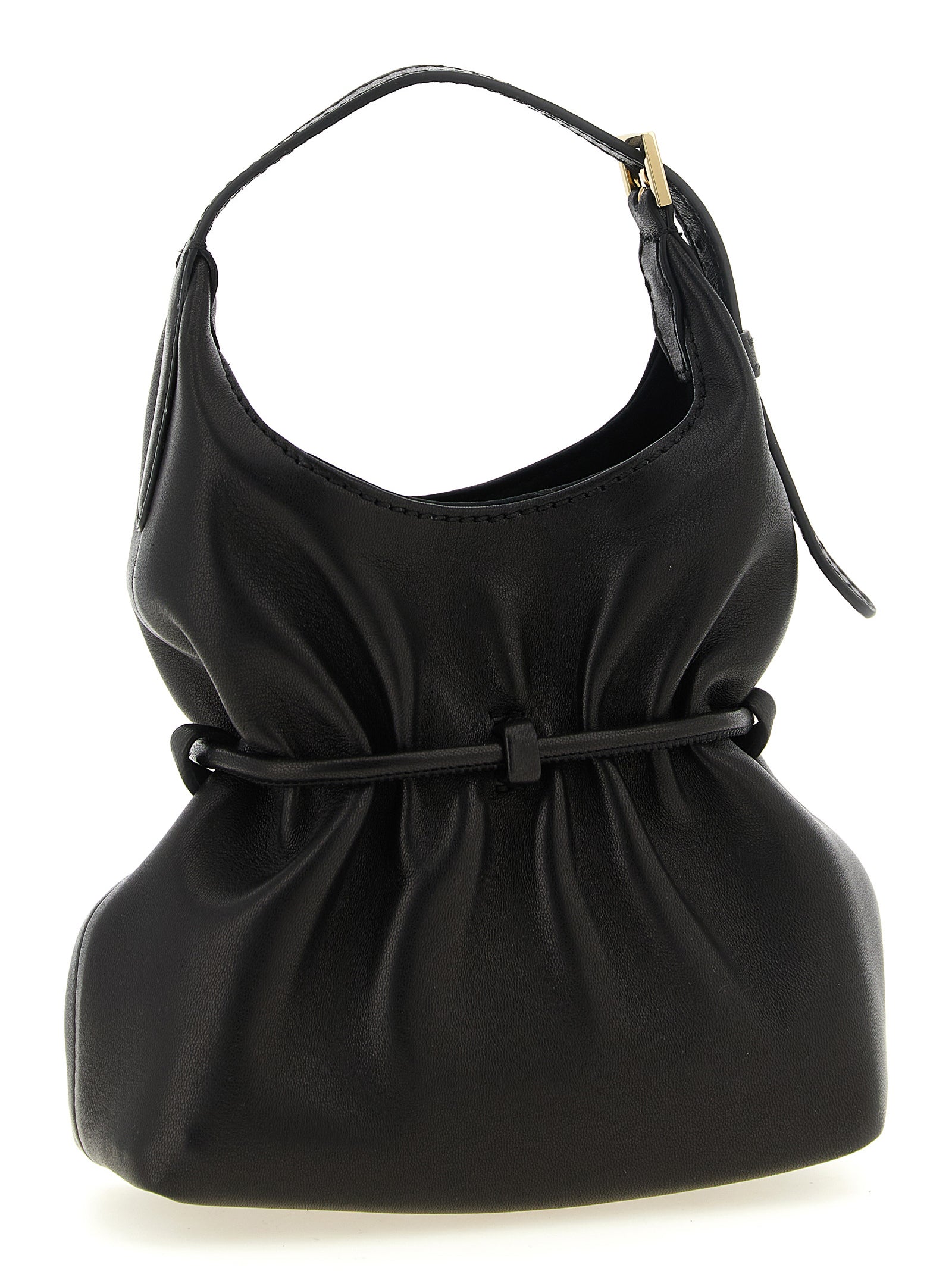 Balmain Schwarze Lammleder-Schultertasche