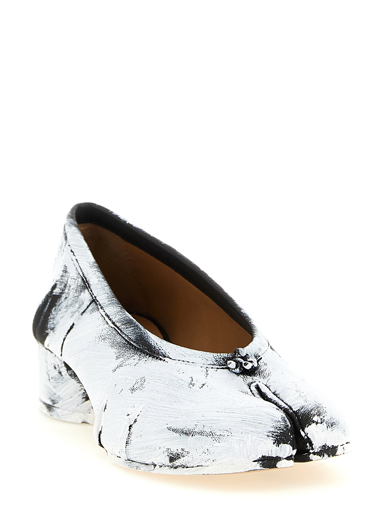 Maison Margiela Zweifarbige Pumps aus Lammleder mit mittlerem Absatz
