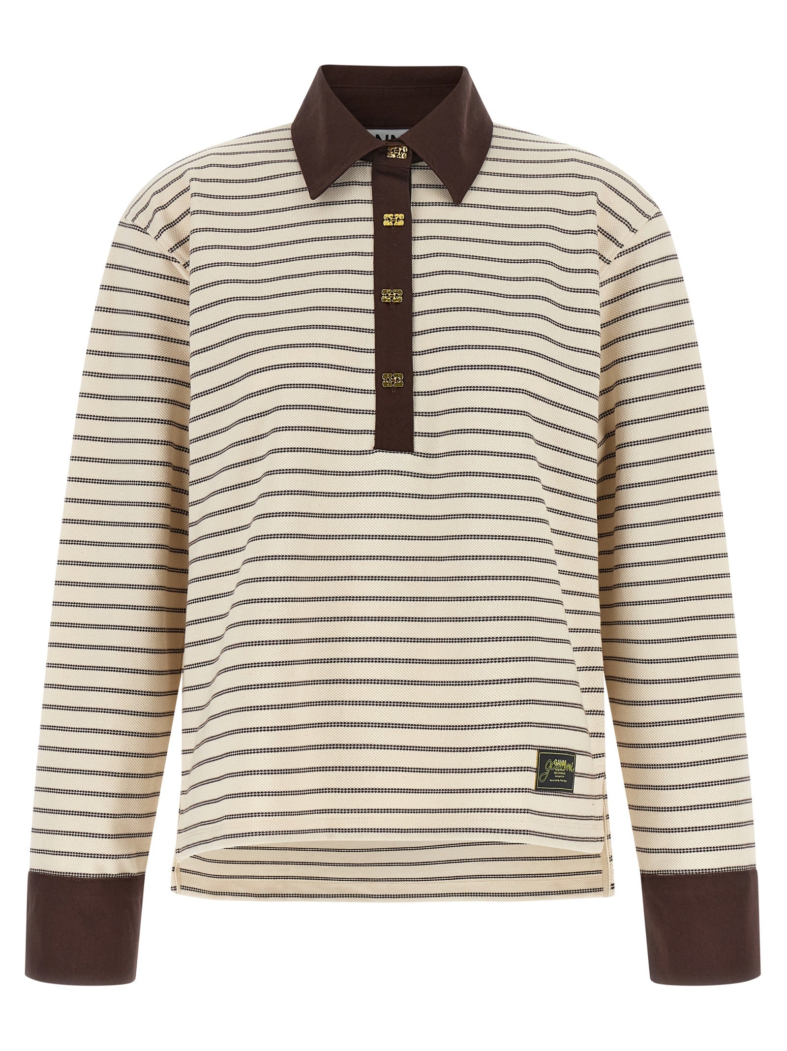 Ganni Brauner Baumwollcardigan