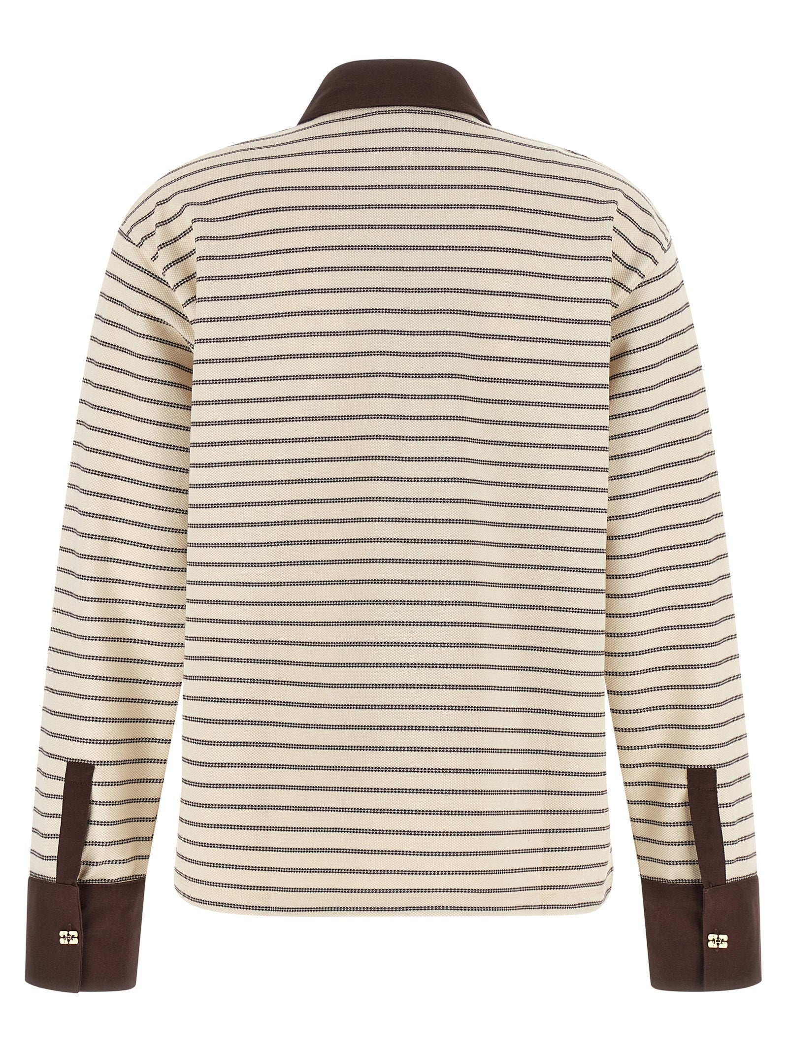 Ganni Brauner Baumwollcardigan