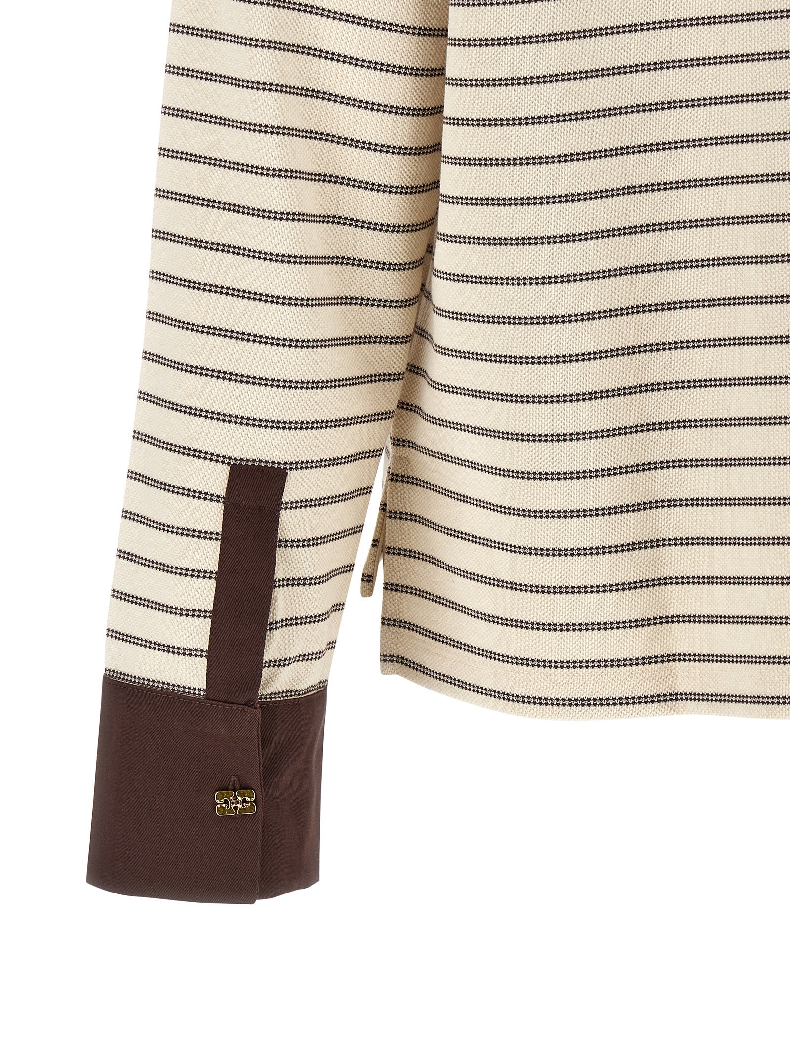 Ganni Brauner Baumwollcardigan