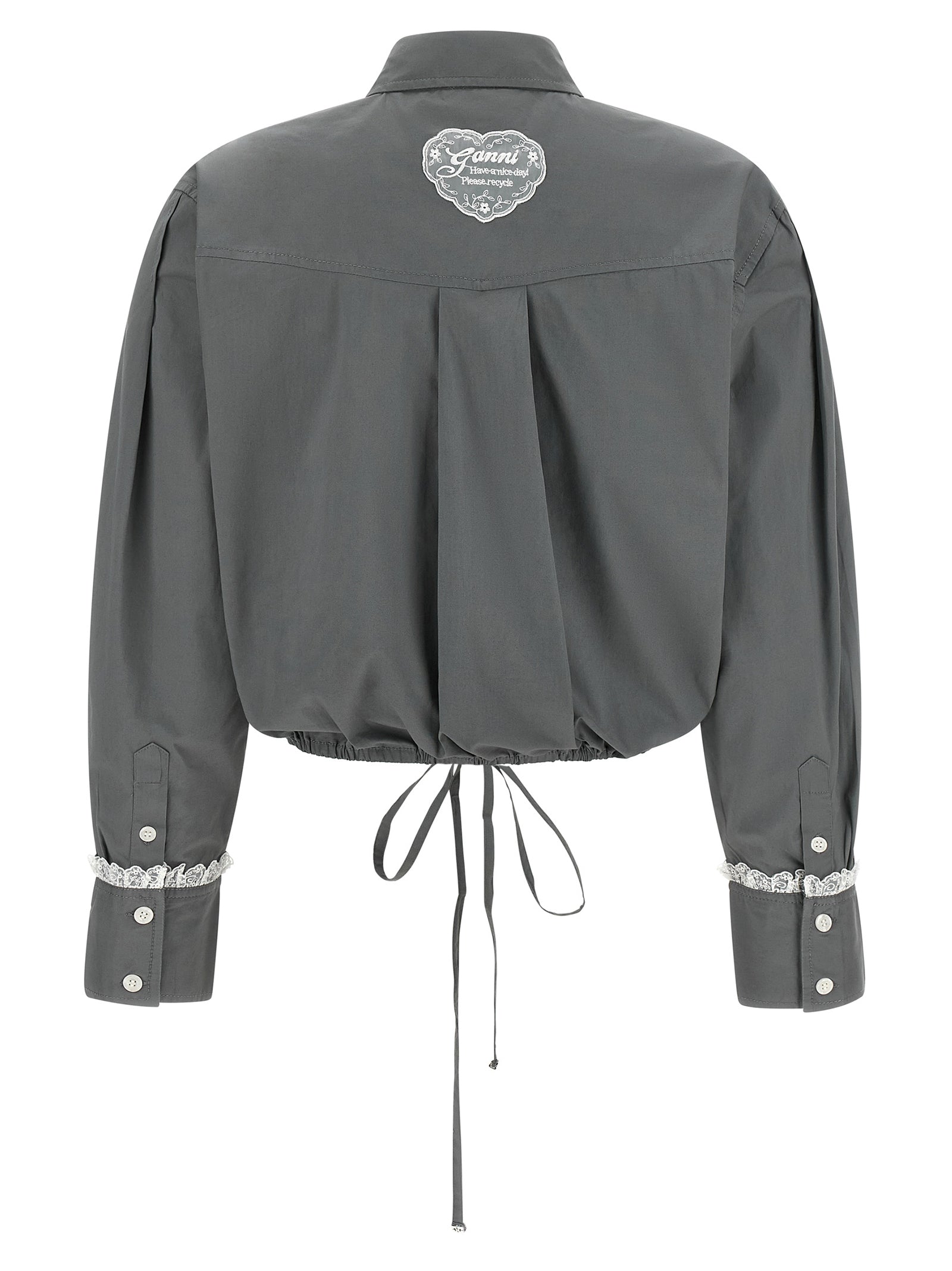 Ganni Graue Baumwollbluse