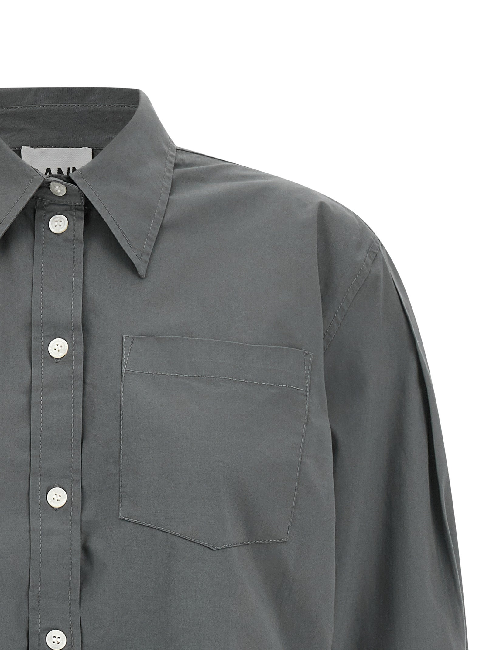 Ganni Graue Baumwollbluse
