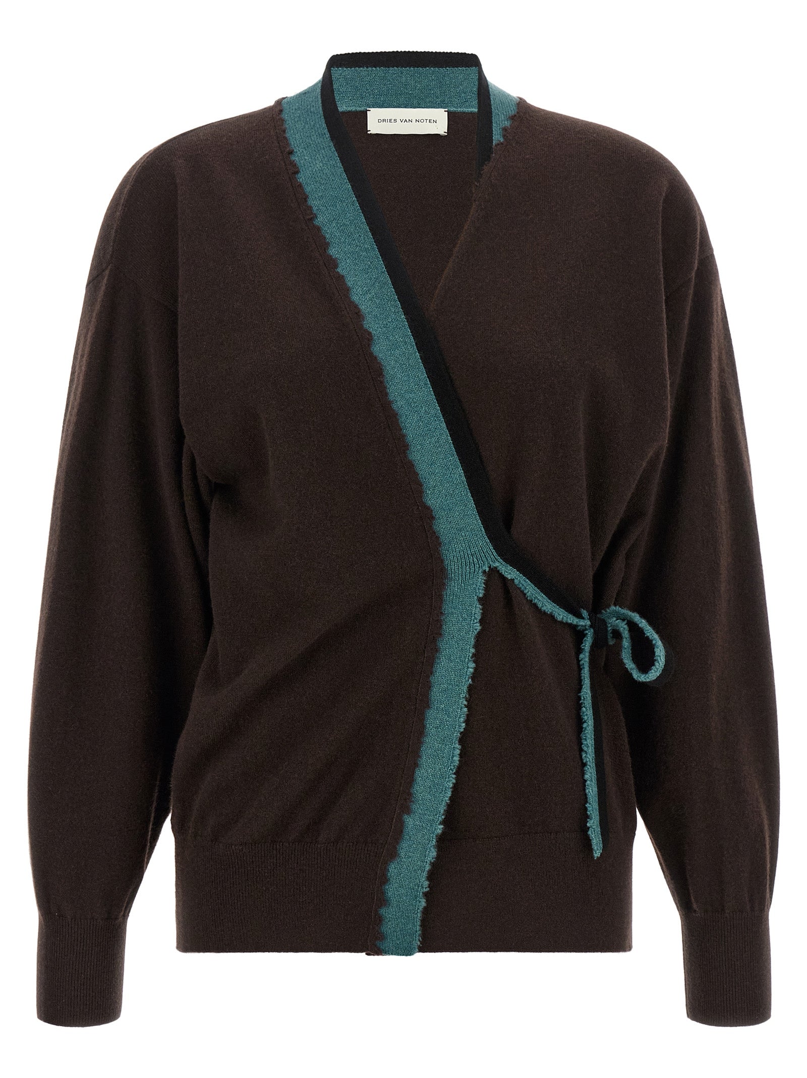 Dries Van Noten Brauner Kaschmir-Strickjacke