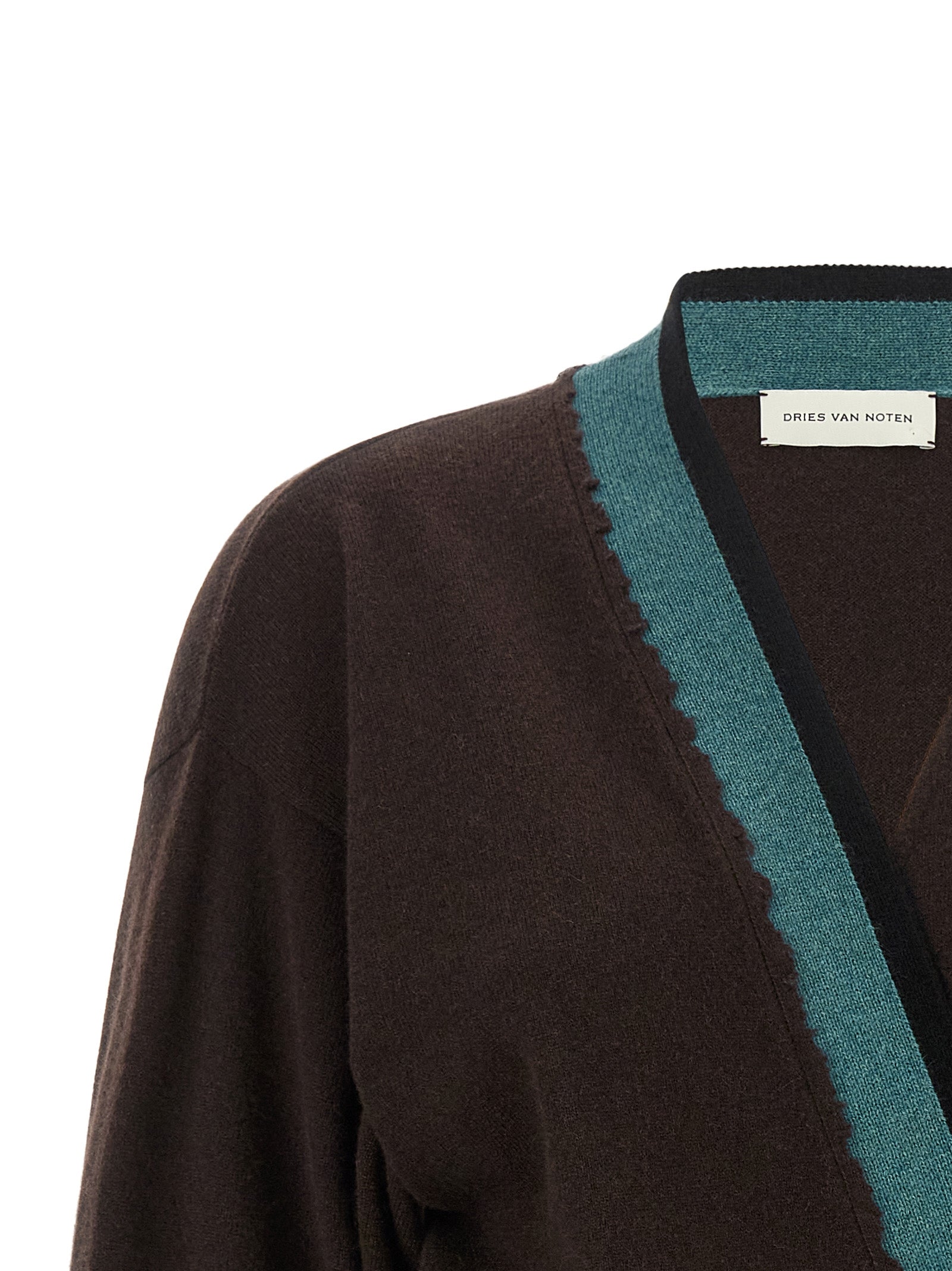 Dries Van Noten Brauner Kaschmir-Strickjacke