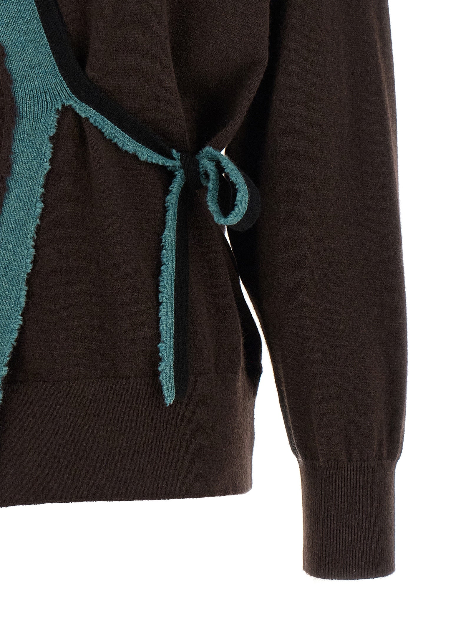Dries Van Noten Brauner Kaschmir-Strickjacke