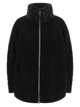 Herno Schwarzer Wollcardigan