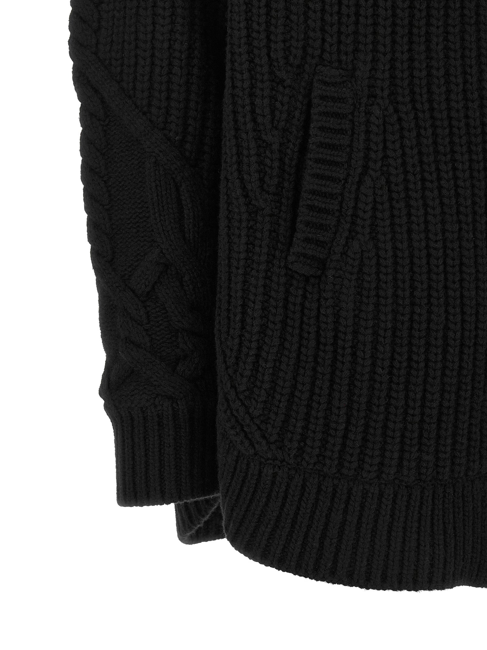 Herno Schwarzer Wollcardigan