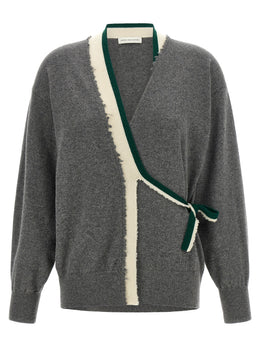 Dries Van Noten Grauer Kaschmir-Strickjacke