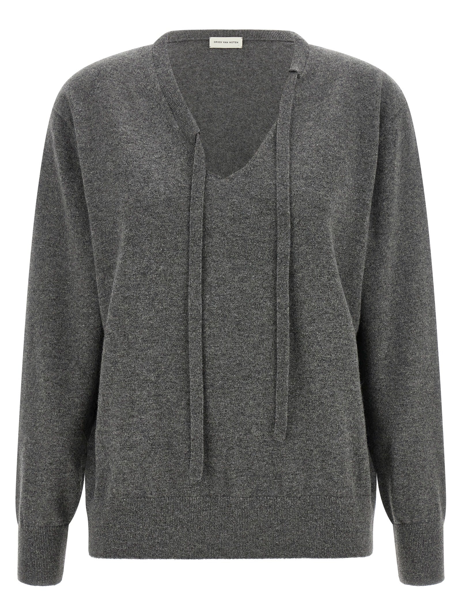 Dries Van Noten Grauer Kaschmir-Strickjacke