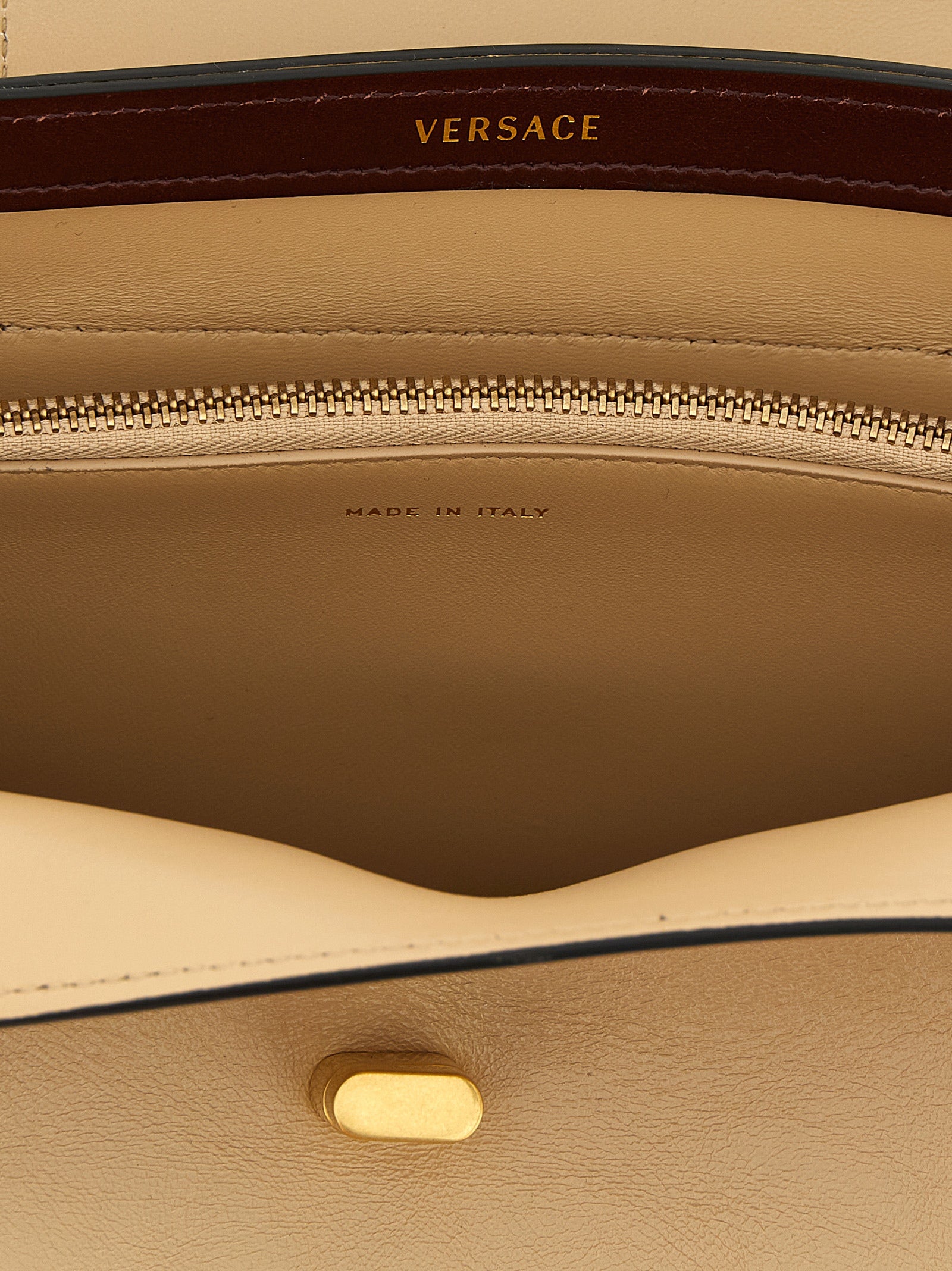 Versace Beigefarbene Kalbshaut Schultertasche