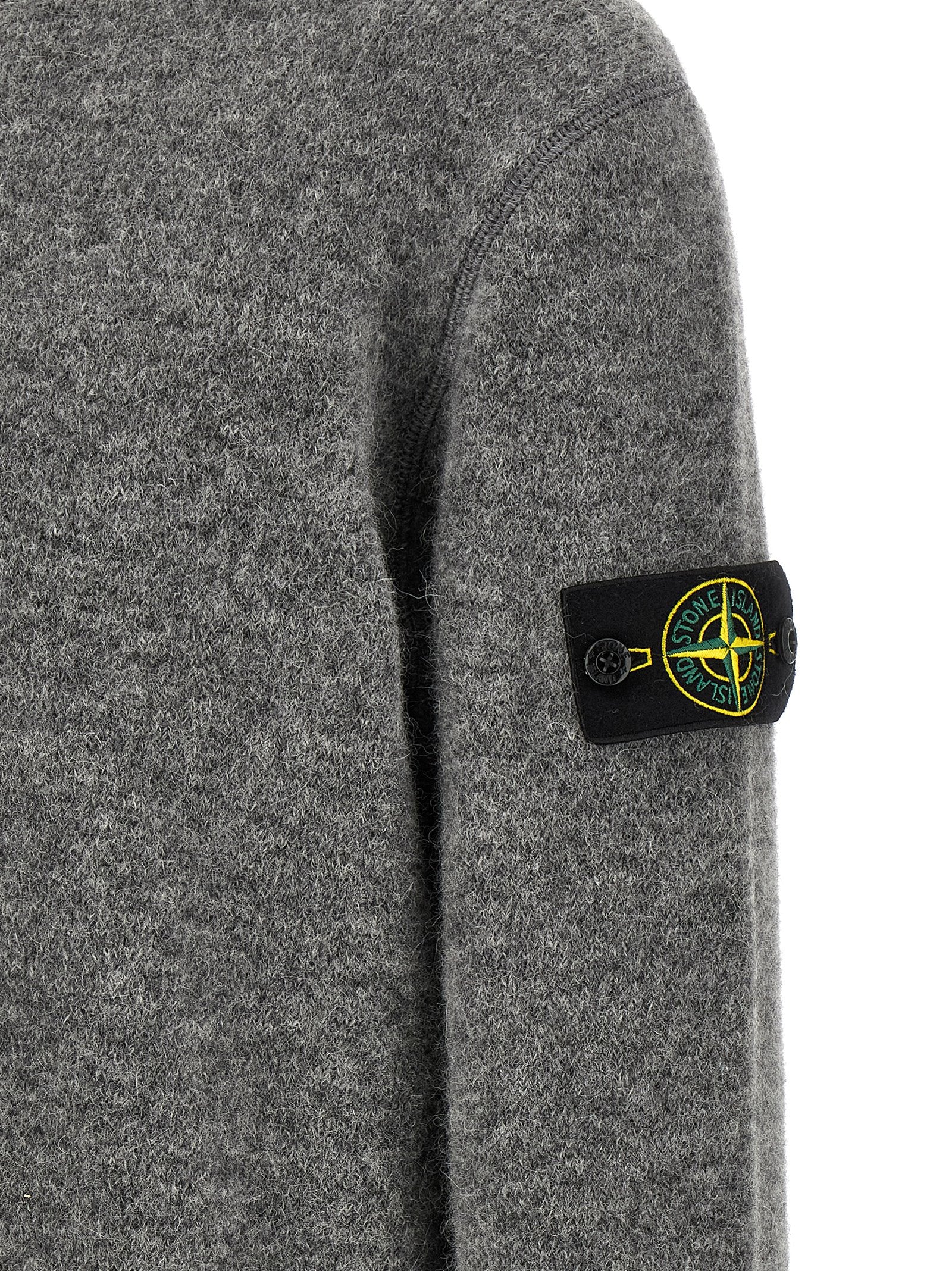 Stone Island Grauer Wollcardigan