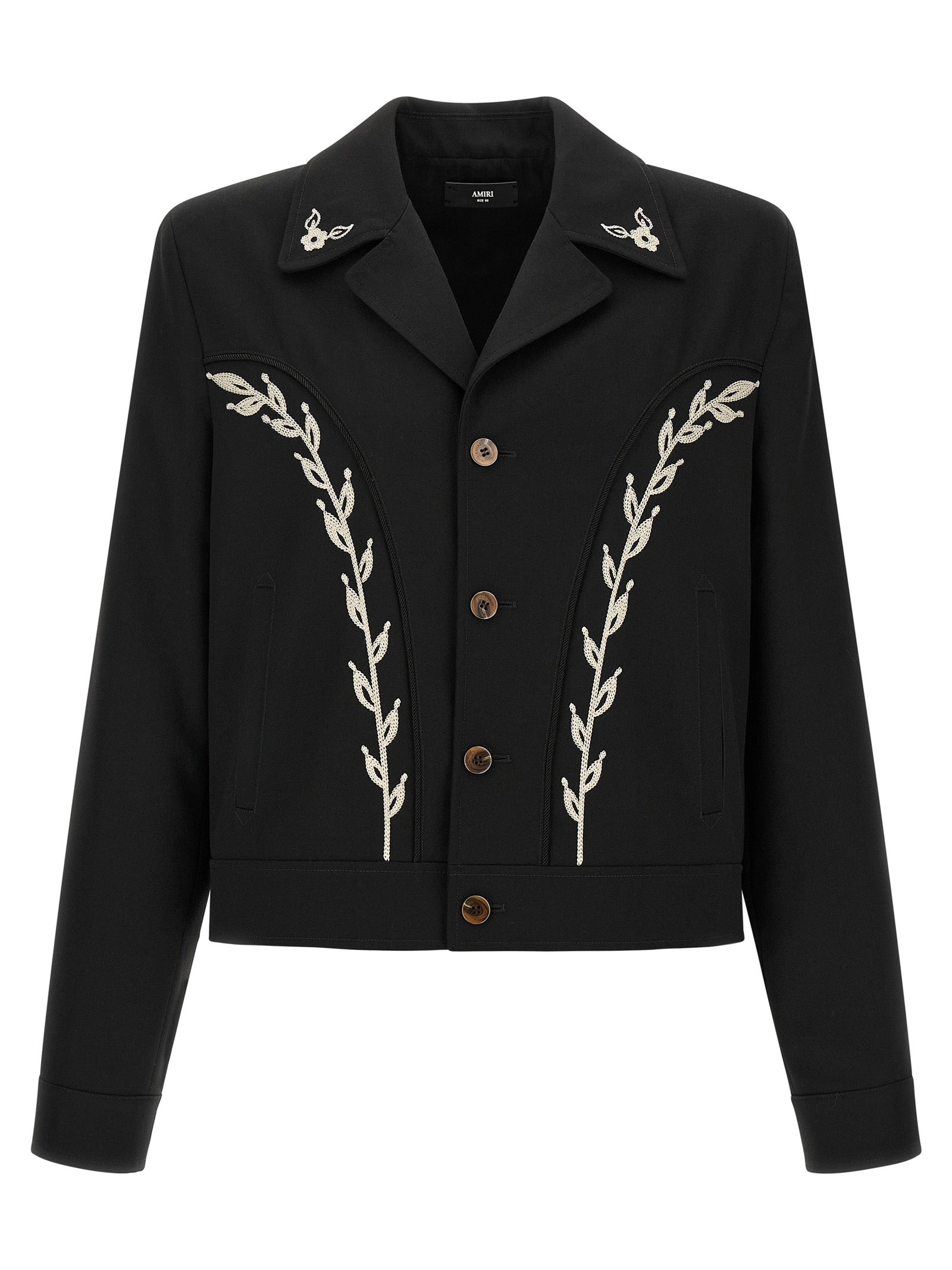 Amiri Schwarze Polyester-Jacke in voller Länge