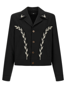 Amiri Schwarze Polyester-Jacke in voller Länge
