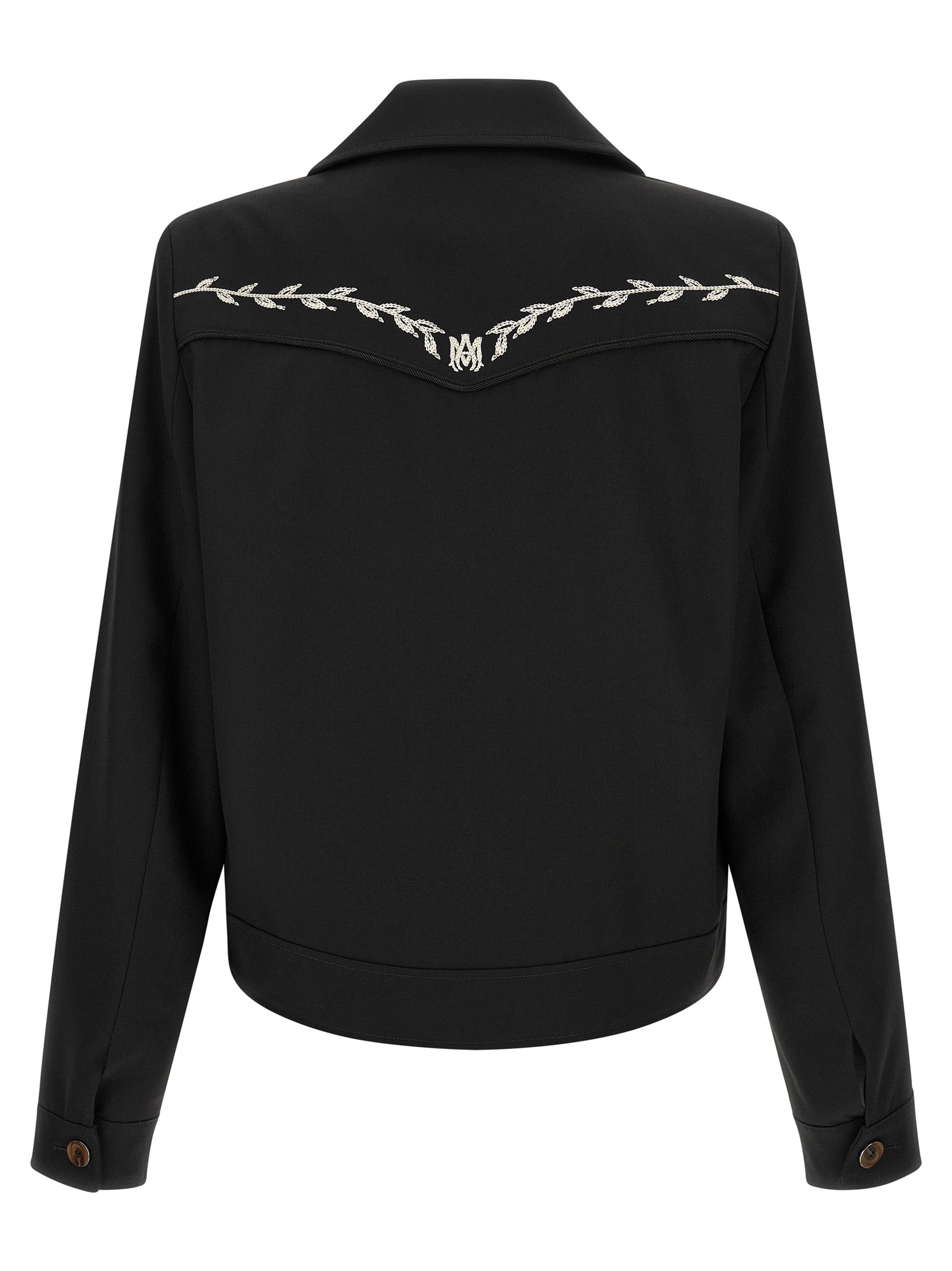 Amiri Schwarze Polyester-Jacke in voller Länge
