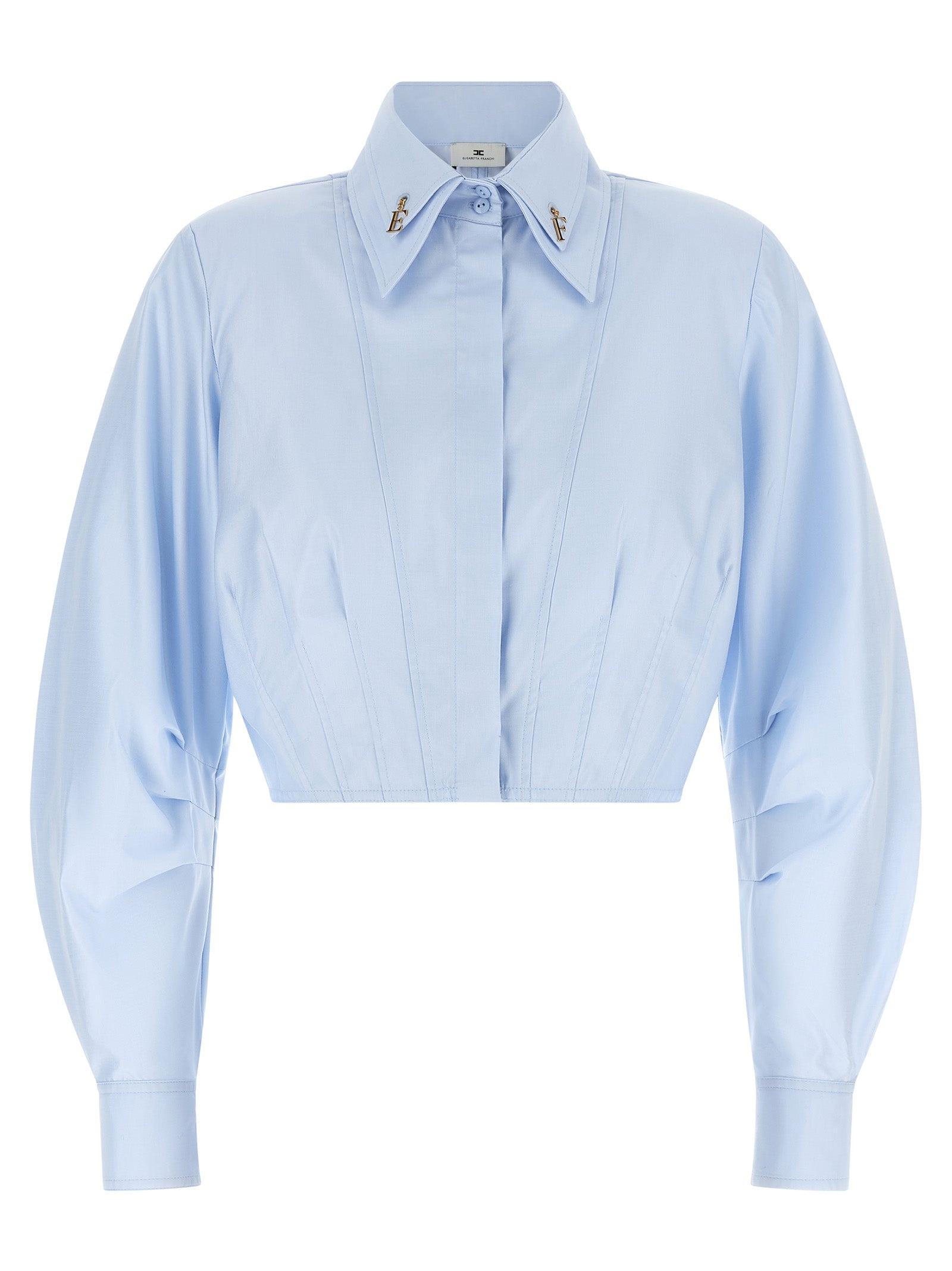 Elisabetta Franchi Blaue Baumwollbluse