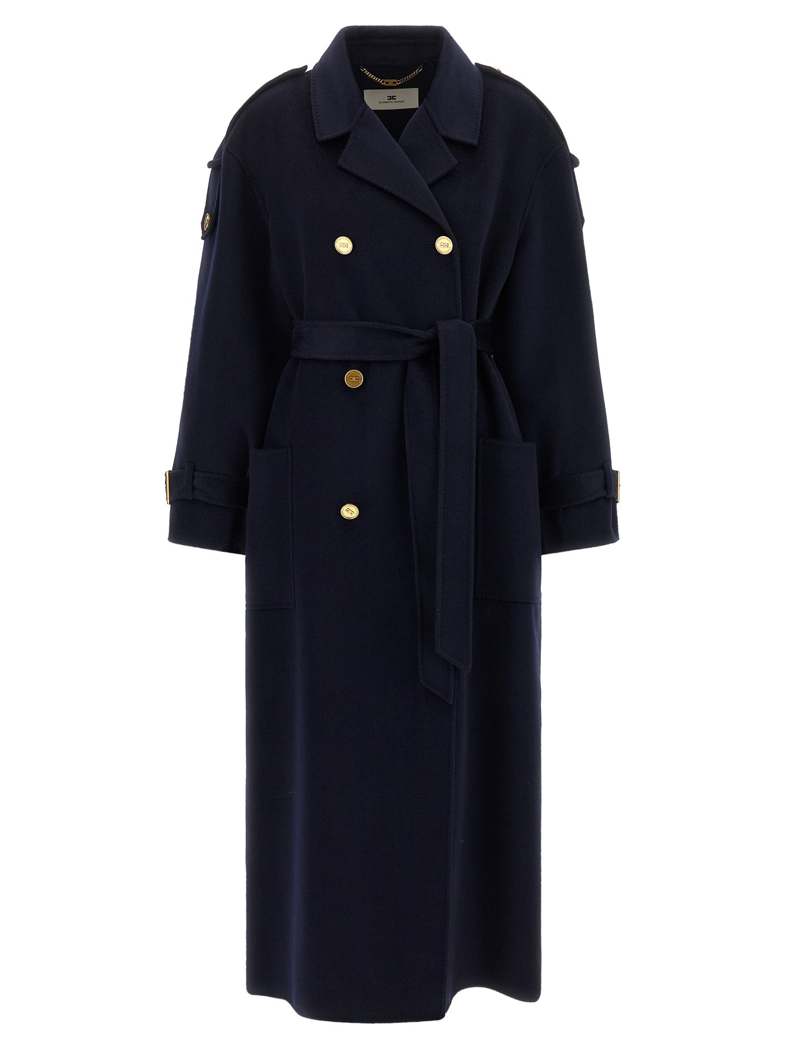 Elisabetta Franchi Blauer Wollmantel