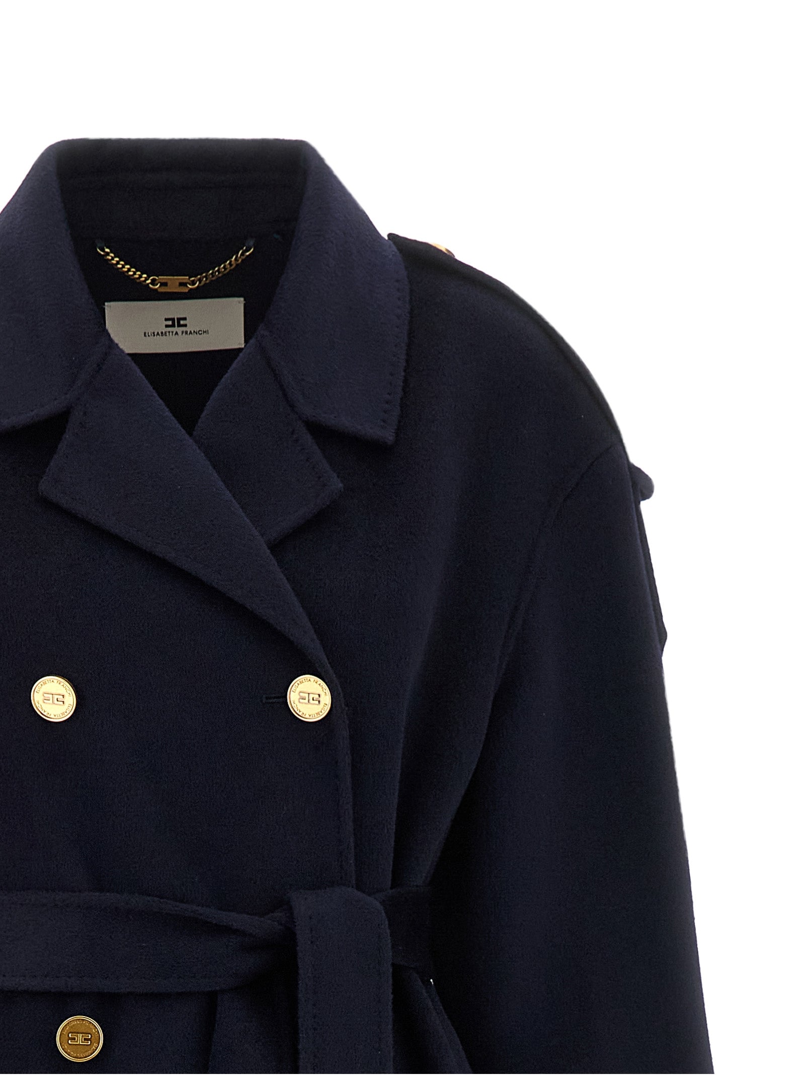 Elisabetta Franchi Blauer Wollmantel