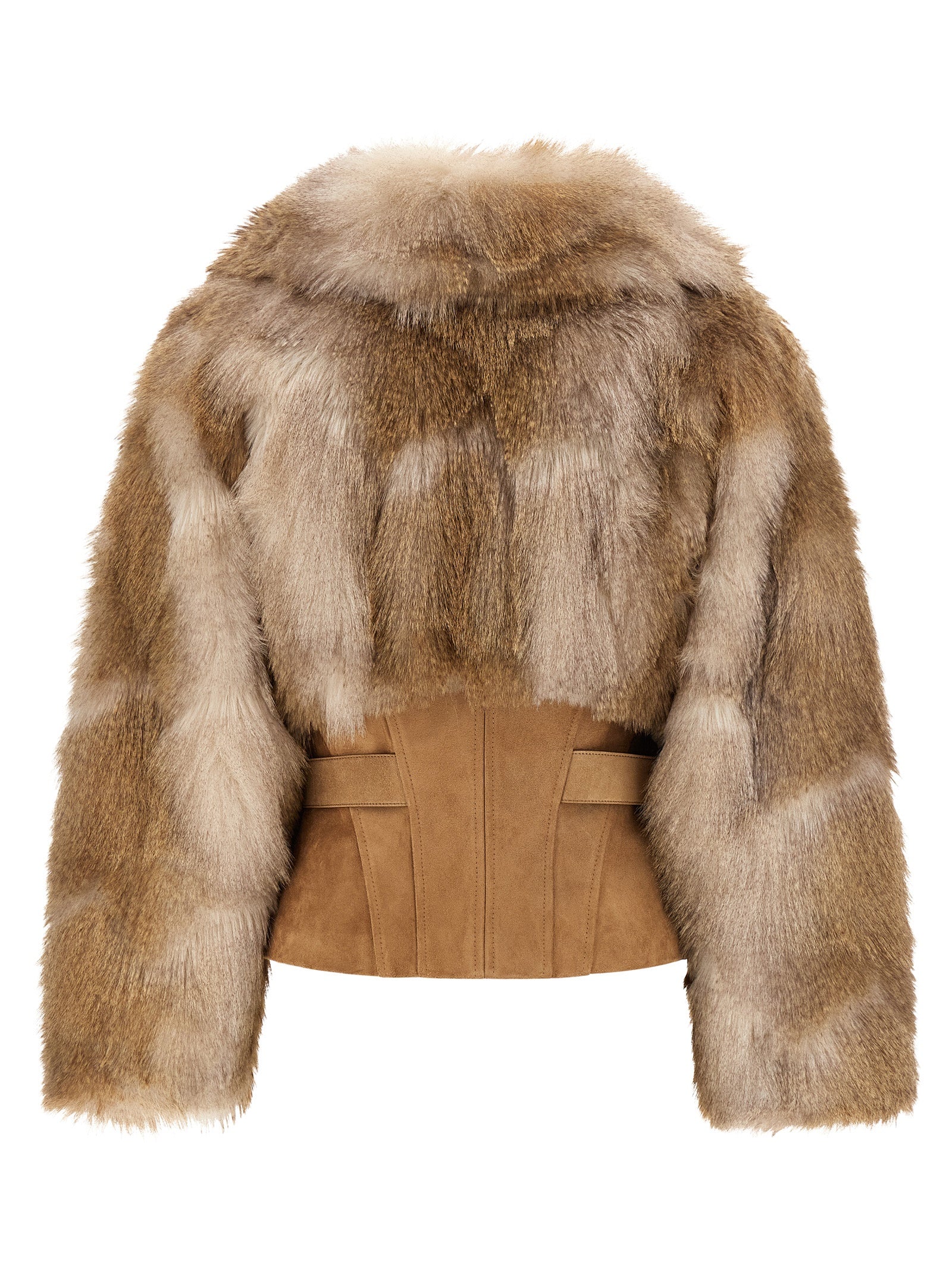 Elisabetta Franchi Braune Polyester-Jacke in voller Länge