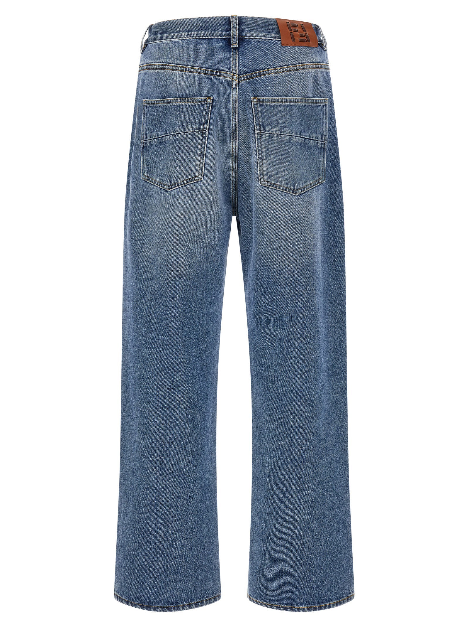 Fendi Blaue Baumwolljeans im Relaxed Fit