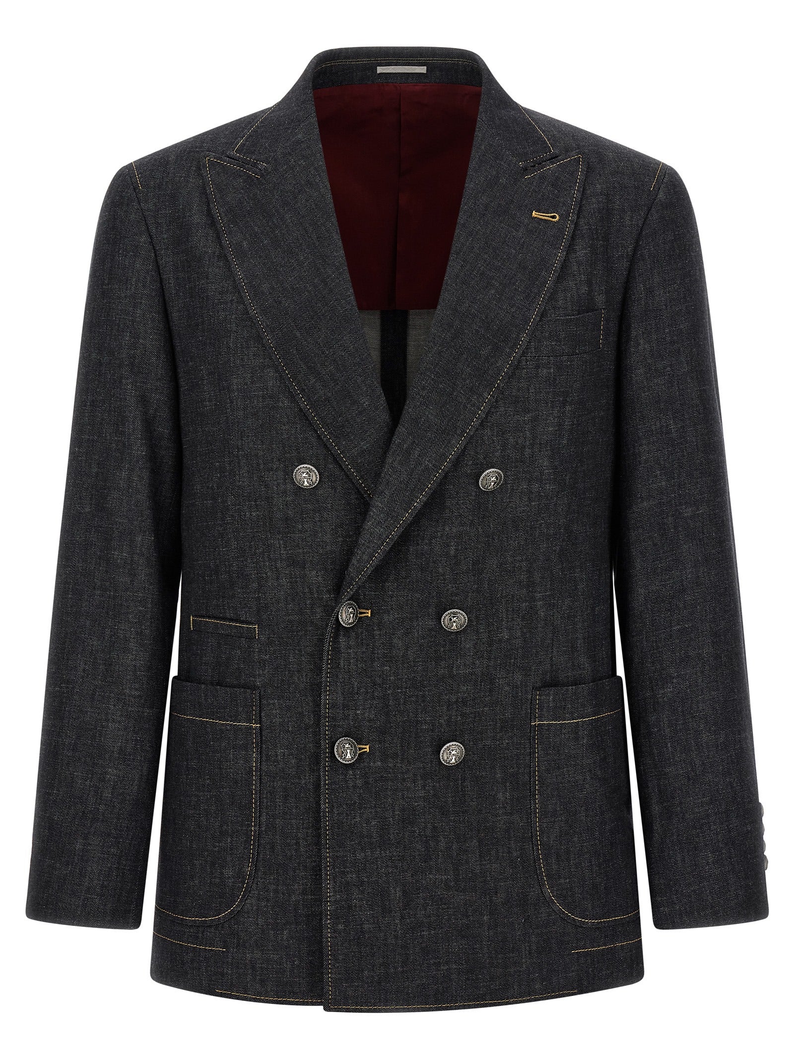 Brunello Cucinelli Blauer Baumwollblazer