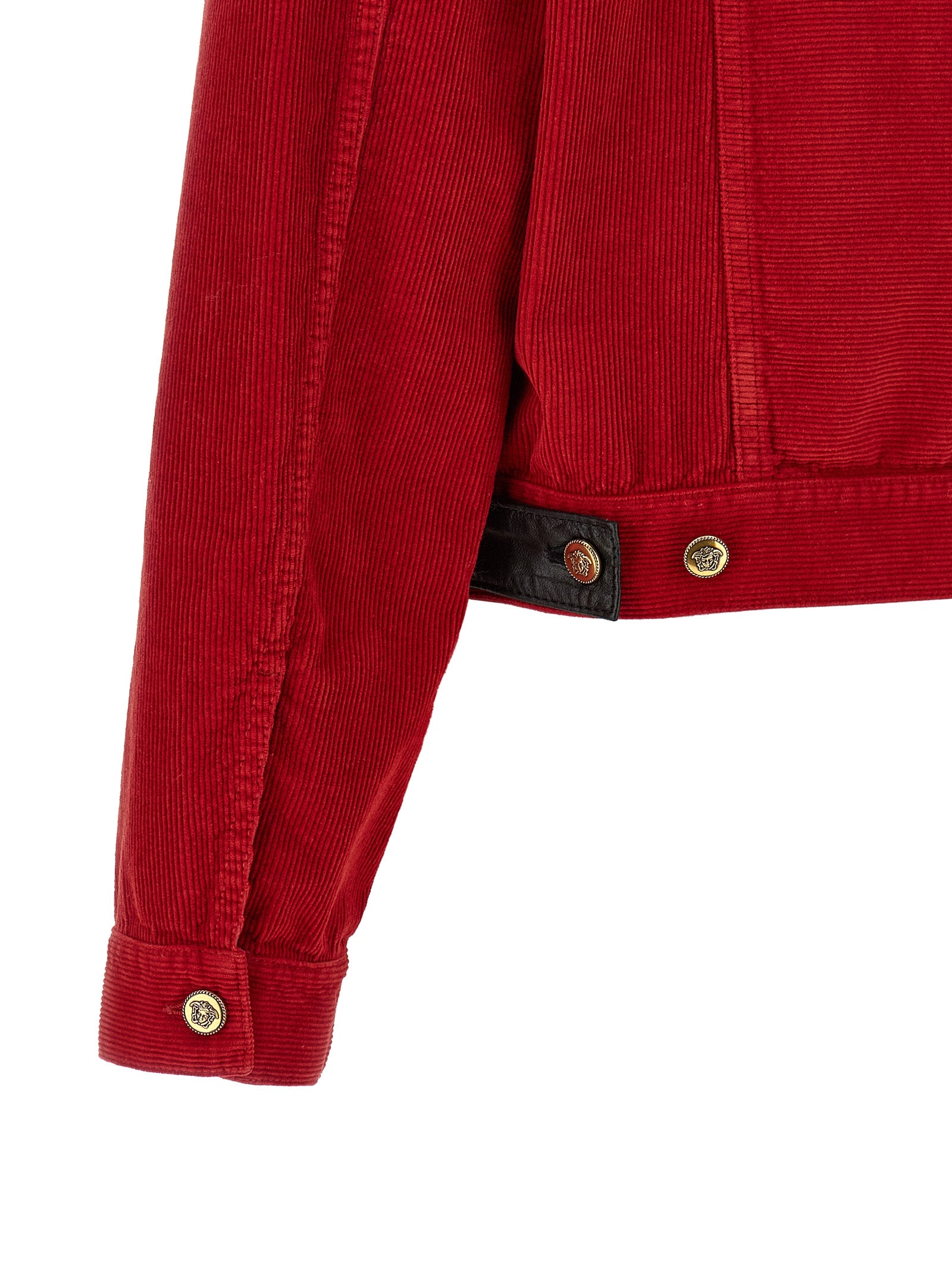Versace Rote Baumwolljacke in voller Länge