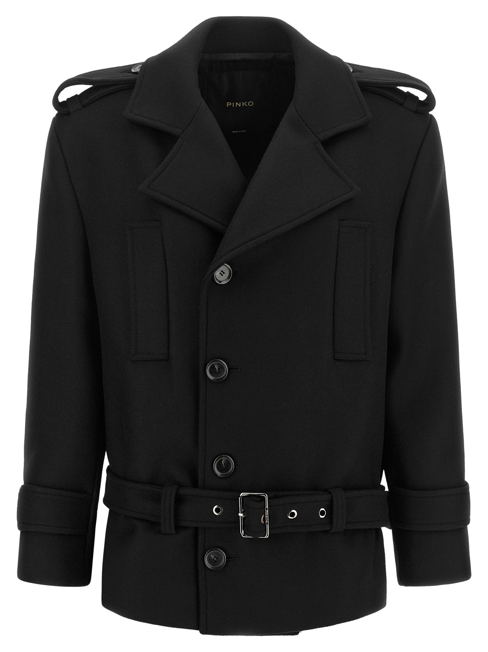 PINKO Schwarzer Wollmantel