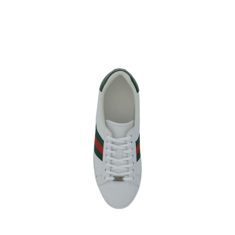 Gucci Weiße Low-Top-Sneaker aus Kalbsleder Bos Taurus