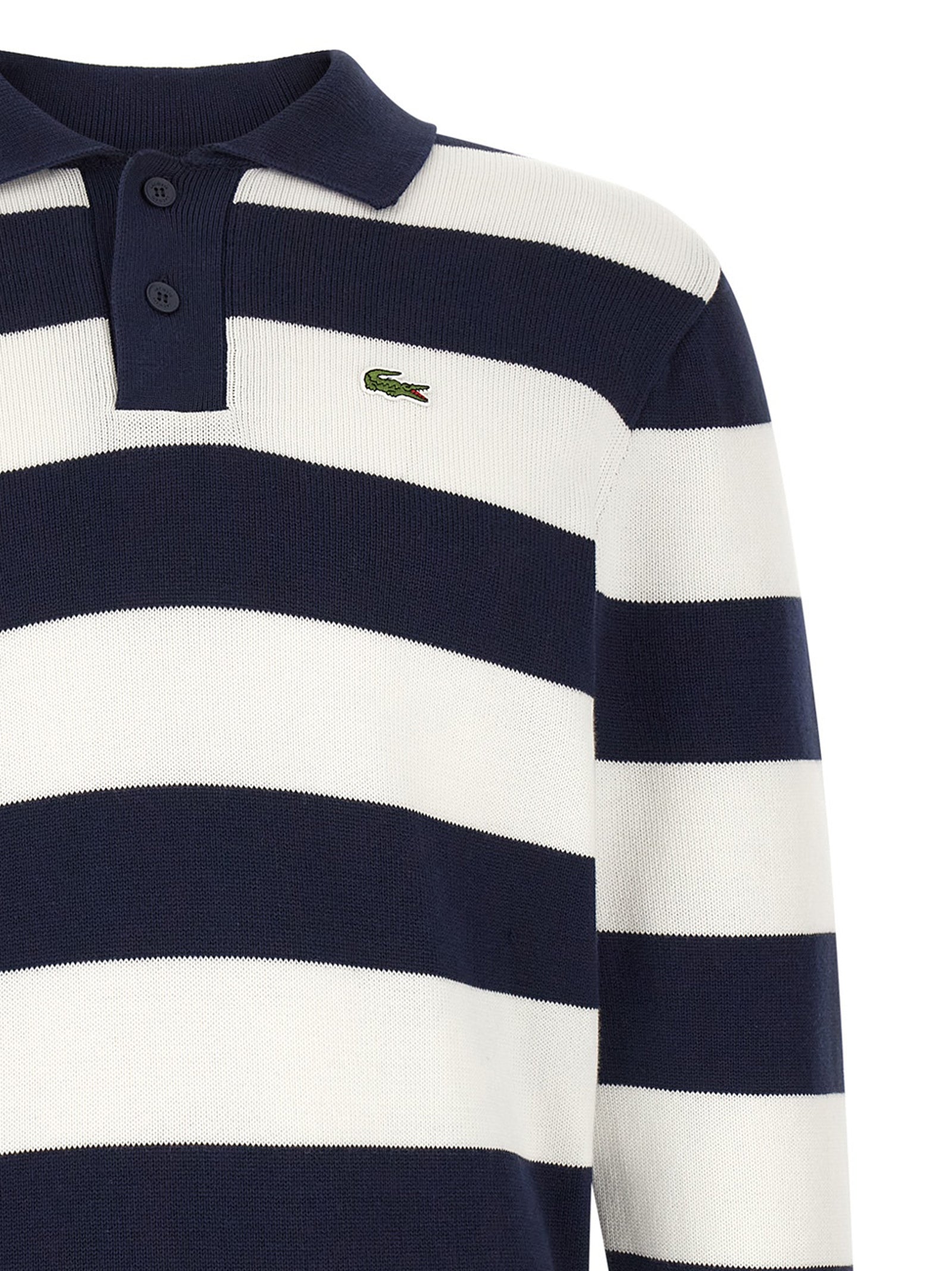Lacoste Weißer Strickcardigan aus Baumwolle