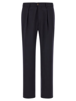 Incotex Blaue Zigarettenhose aus Polyester