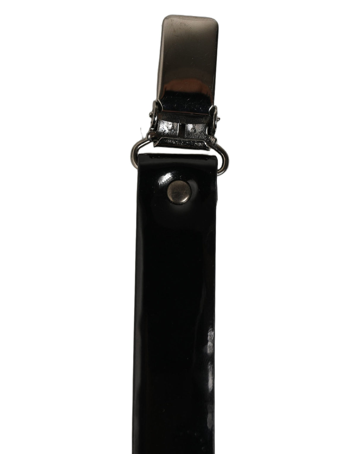 Dolce & Gabbana Schwarze verstellbare Hosenträger aus Metall mit silbernen Clips