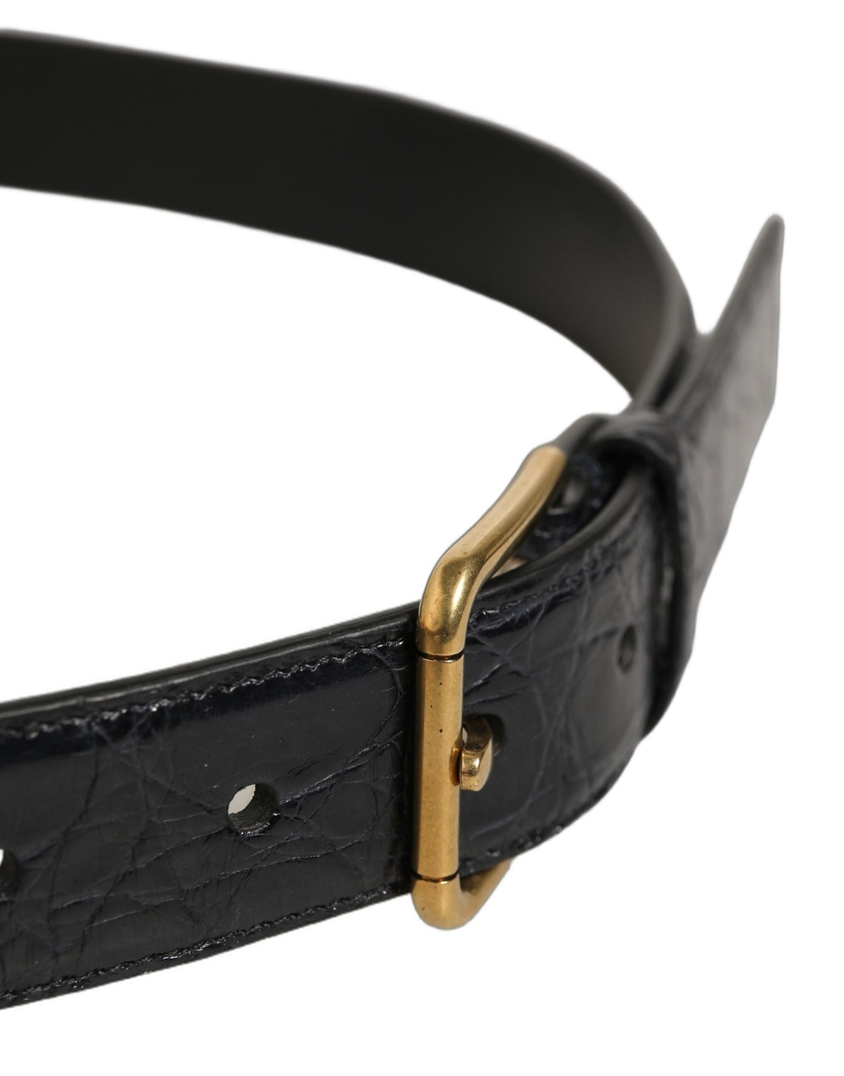 Dolce & Gabbana Beiger Gürtel aus gewebtem Leder mit Metallschnalle in Schwarz