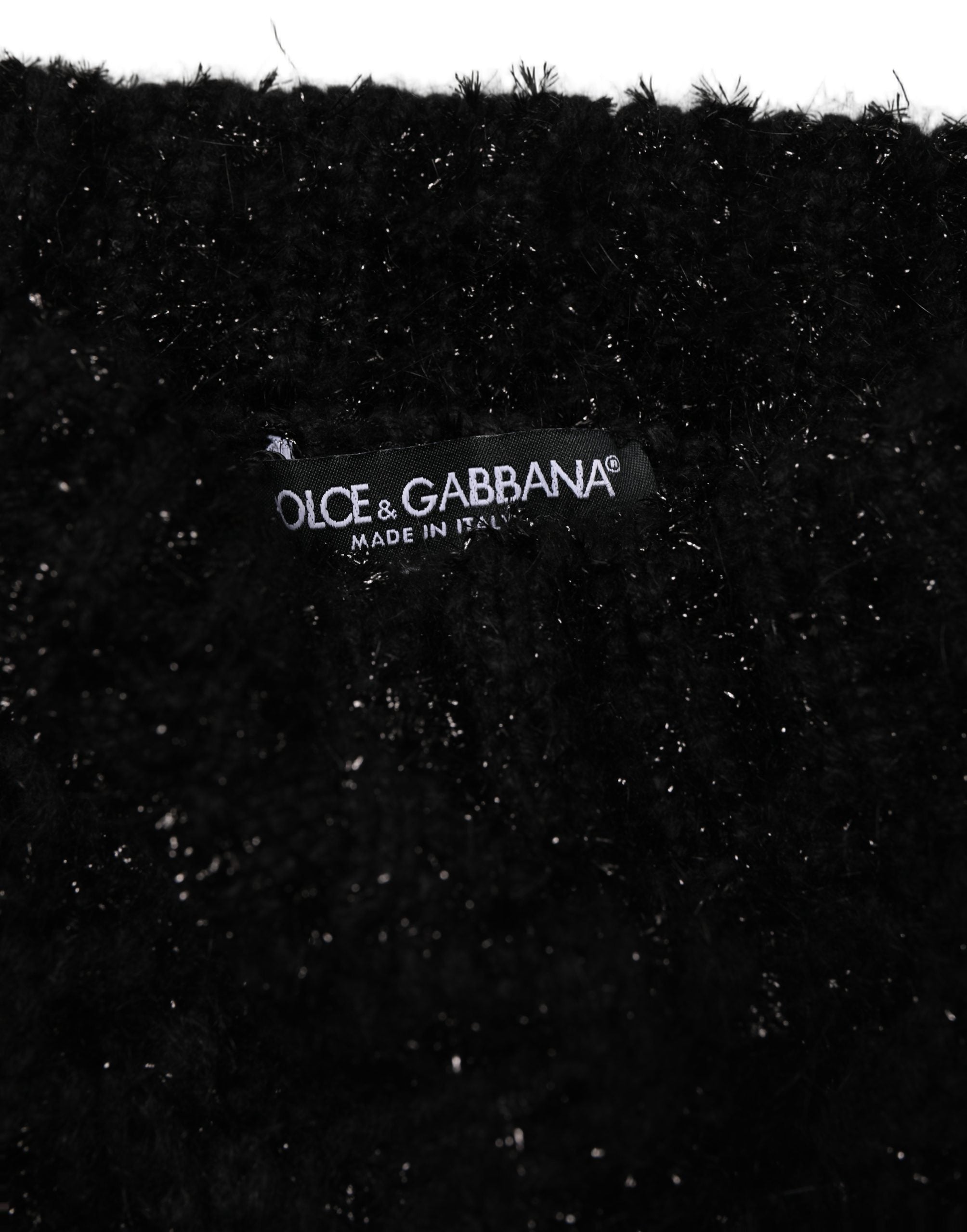 Dolce & Gabbana Herren-Schal aus schwarzem Kaschmir, gestrickt