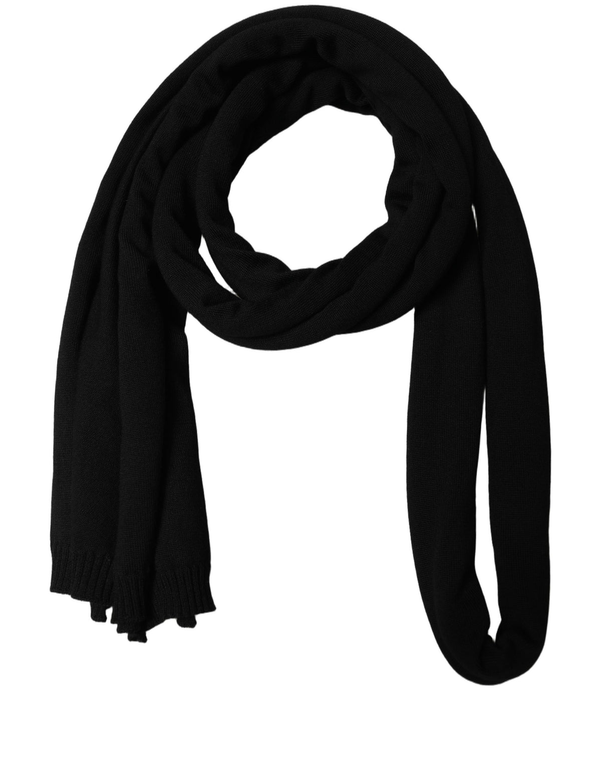 Dolce & Gabbana Herrenschal aus schwarzer Wolle, Skinny Foulard