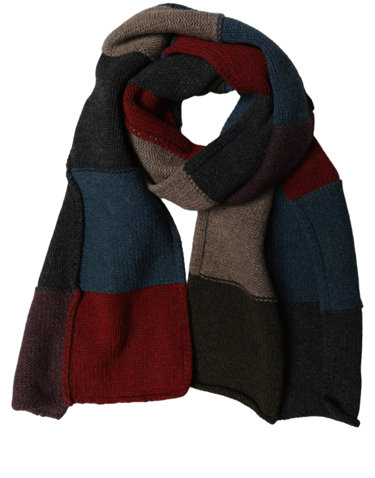 Dolce & Gabbana Mehrfarbiger Strickschal im Patchwork-Design