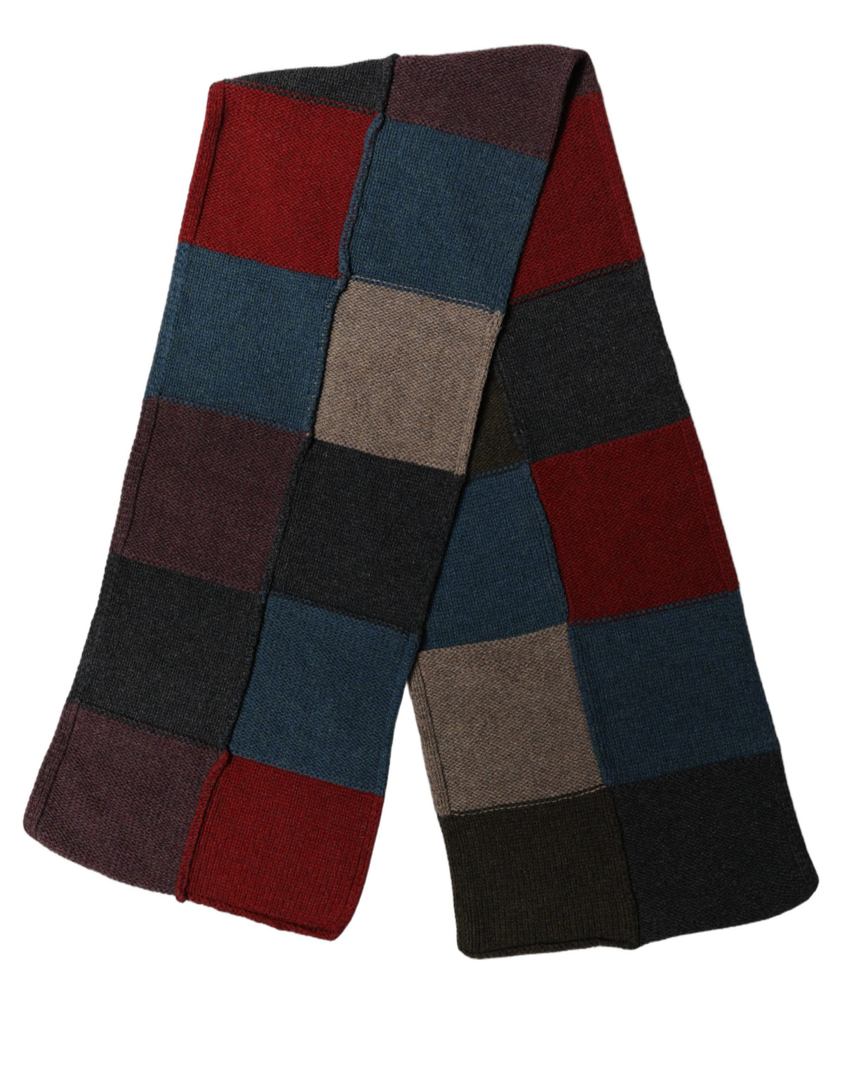 Dolce & Gabbana Mehrfarbiger Strickschal im Patchwork-Design