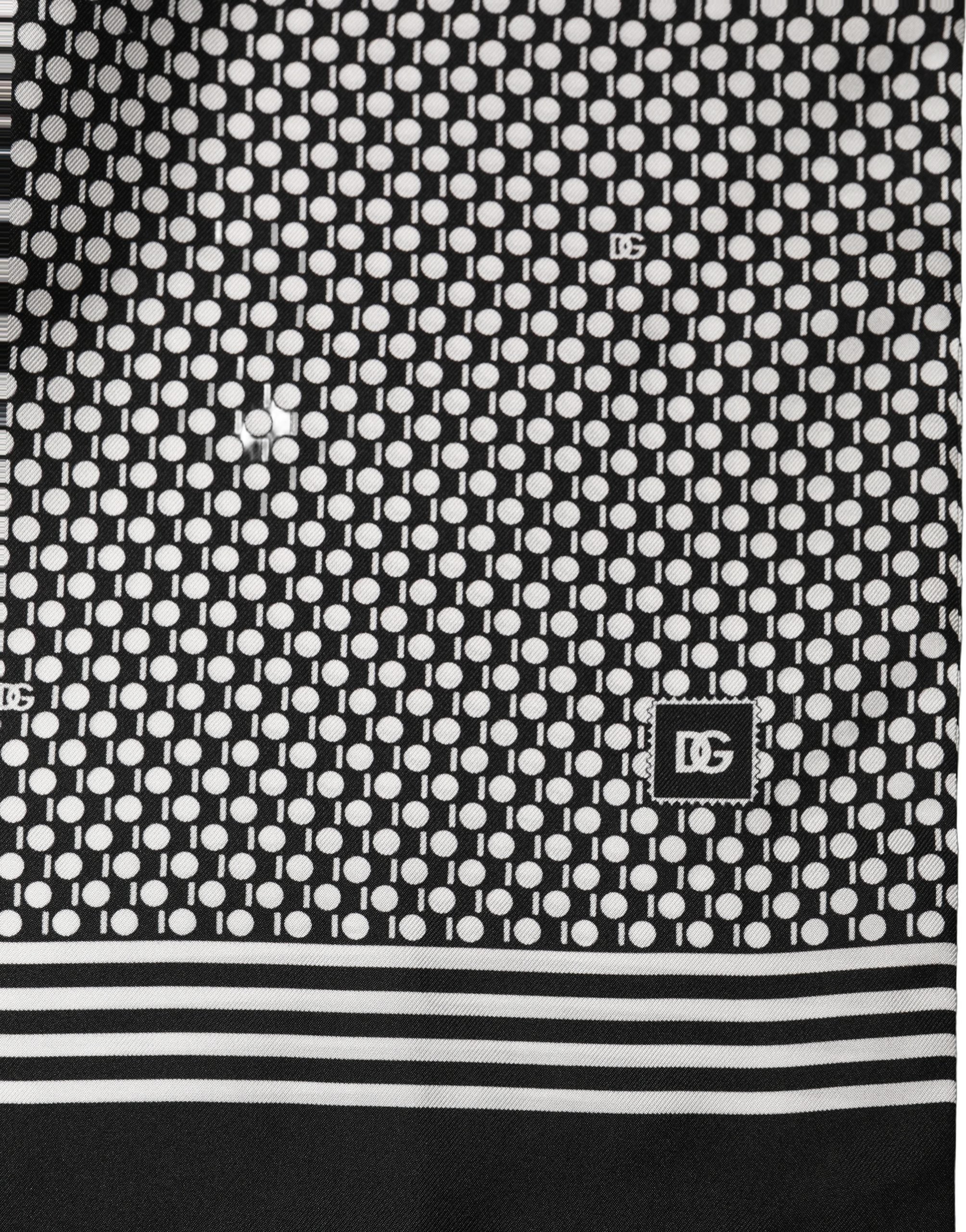 Dolce & Gabbana Seidenschal mit geometrischem Schwarz-Weiß-Muster