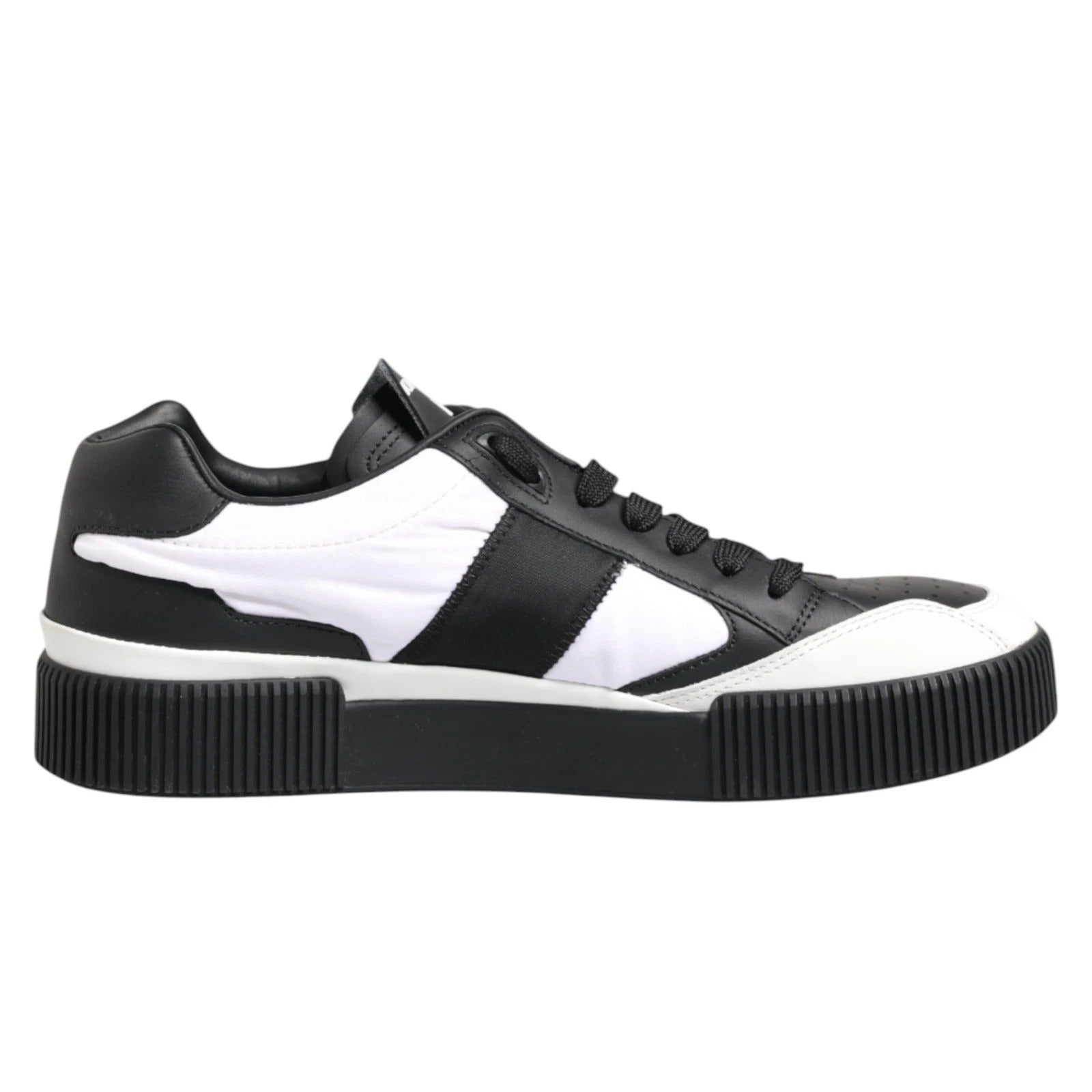 Dolce & Gabbana Schwarze und Weiße MIAMI Low Top Herren Sneaker Schuhe