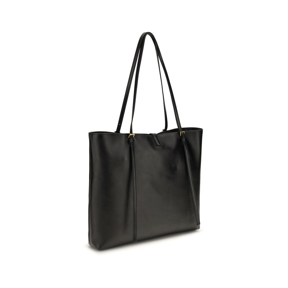 Versace Schwarze Lammleder Schultertasche Ovis Aries