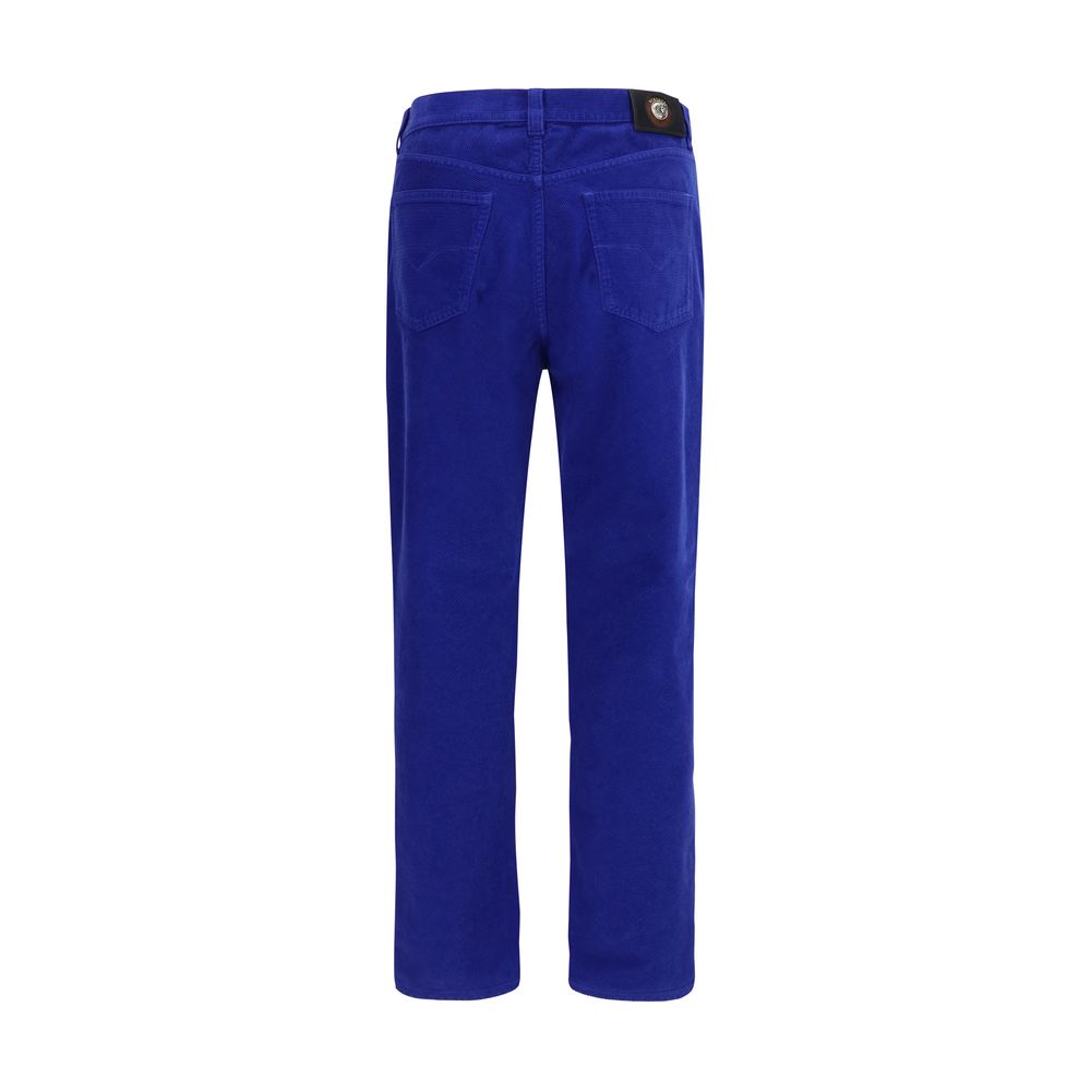 Versace Blaue Jeans aus Baumwolle im geraden Schnitt