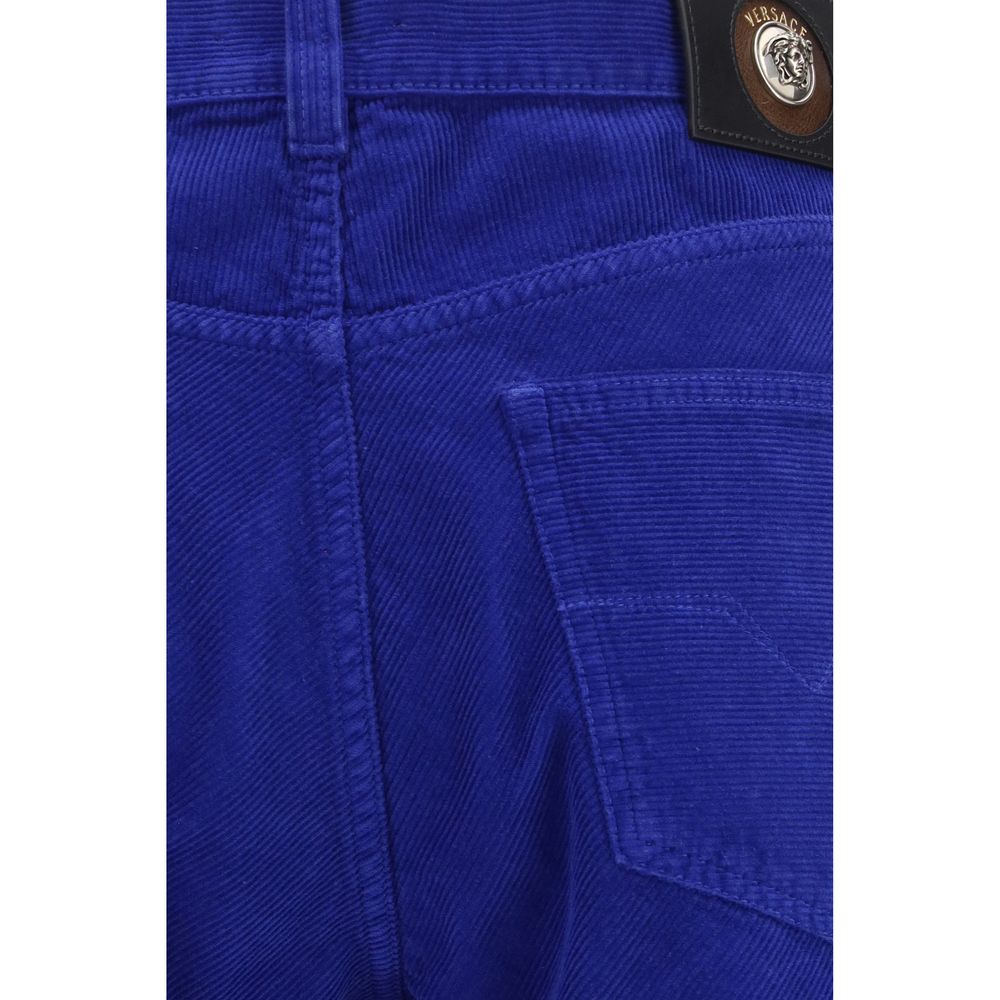 Versace Blaue Jeans aus Baumwolle im geraden Schnitt