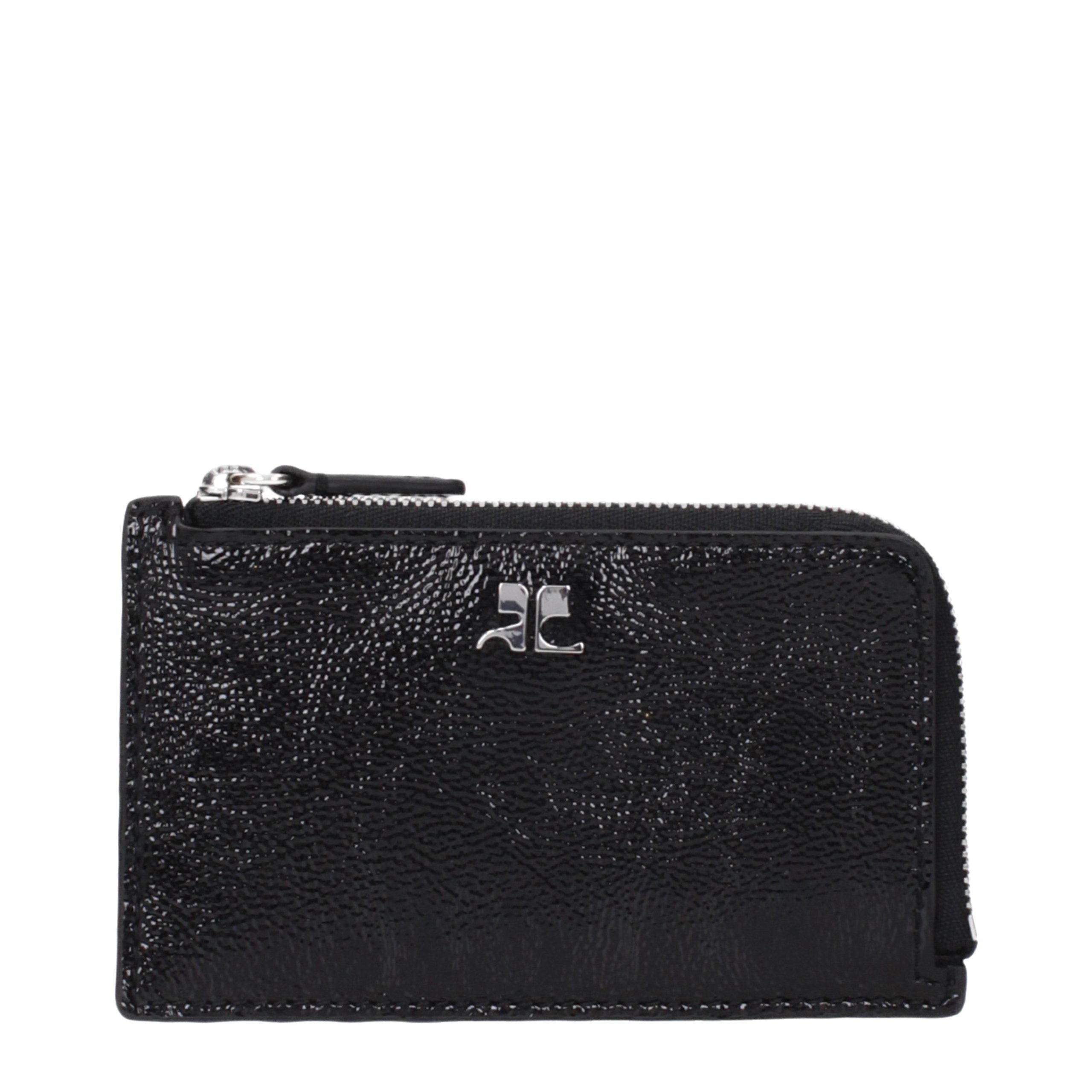 Courrèges Schwarzes Leder Portemonnaie
