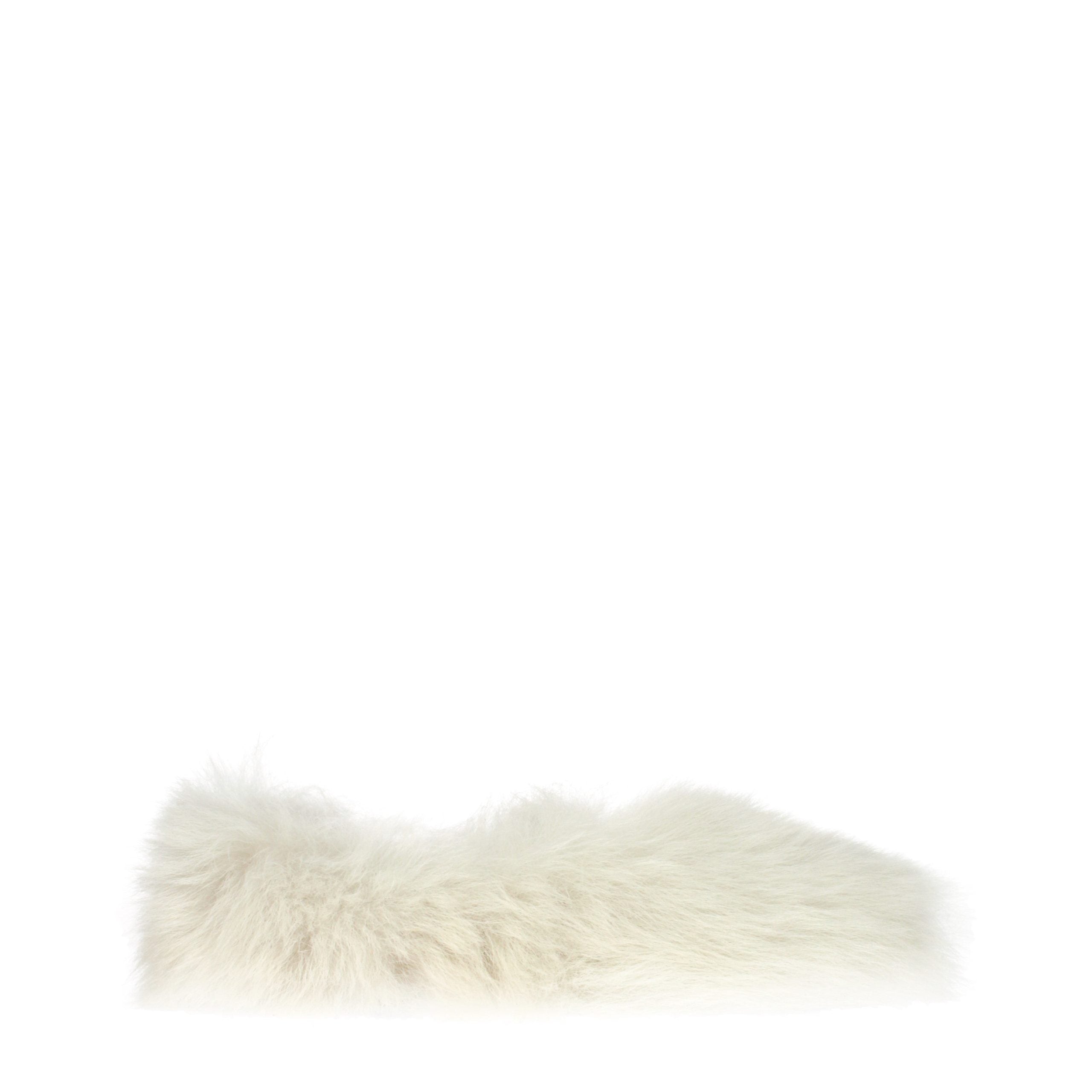 Jil Sander Weiße Fell-Slipper
