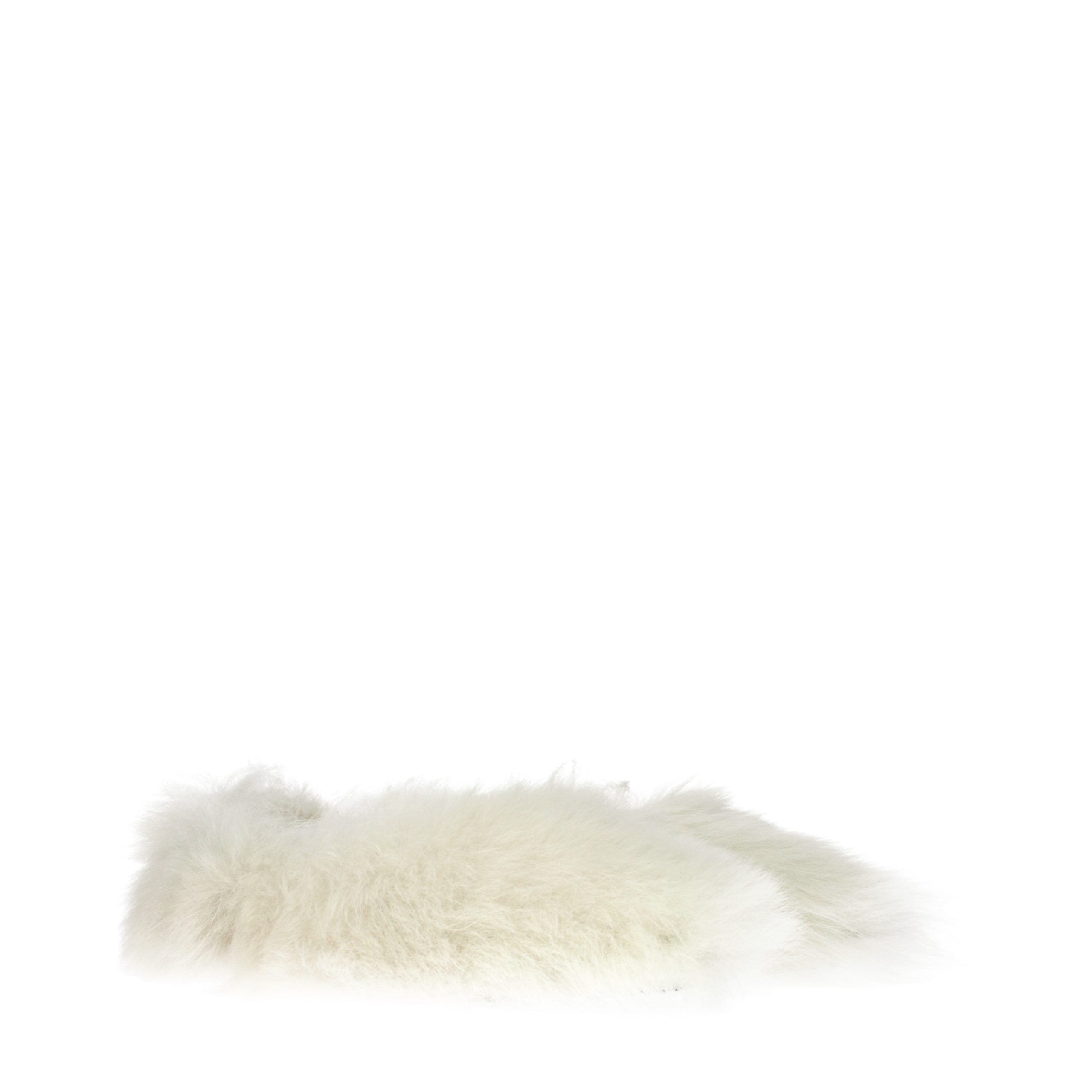 Jil Sander Weiße Fell-Slipper