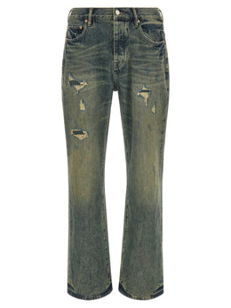 PURPLE Blaue Bootcut-Jeans aus Baumwolle