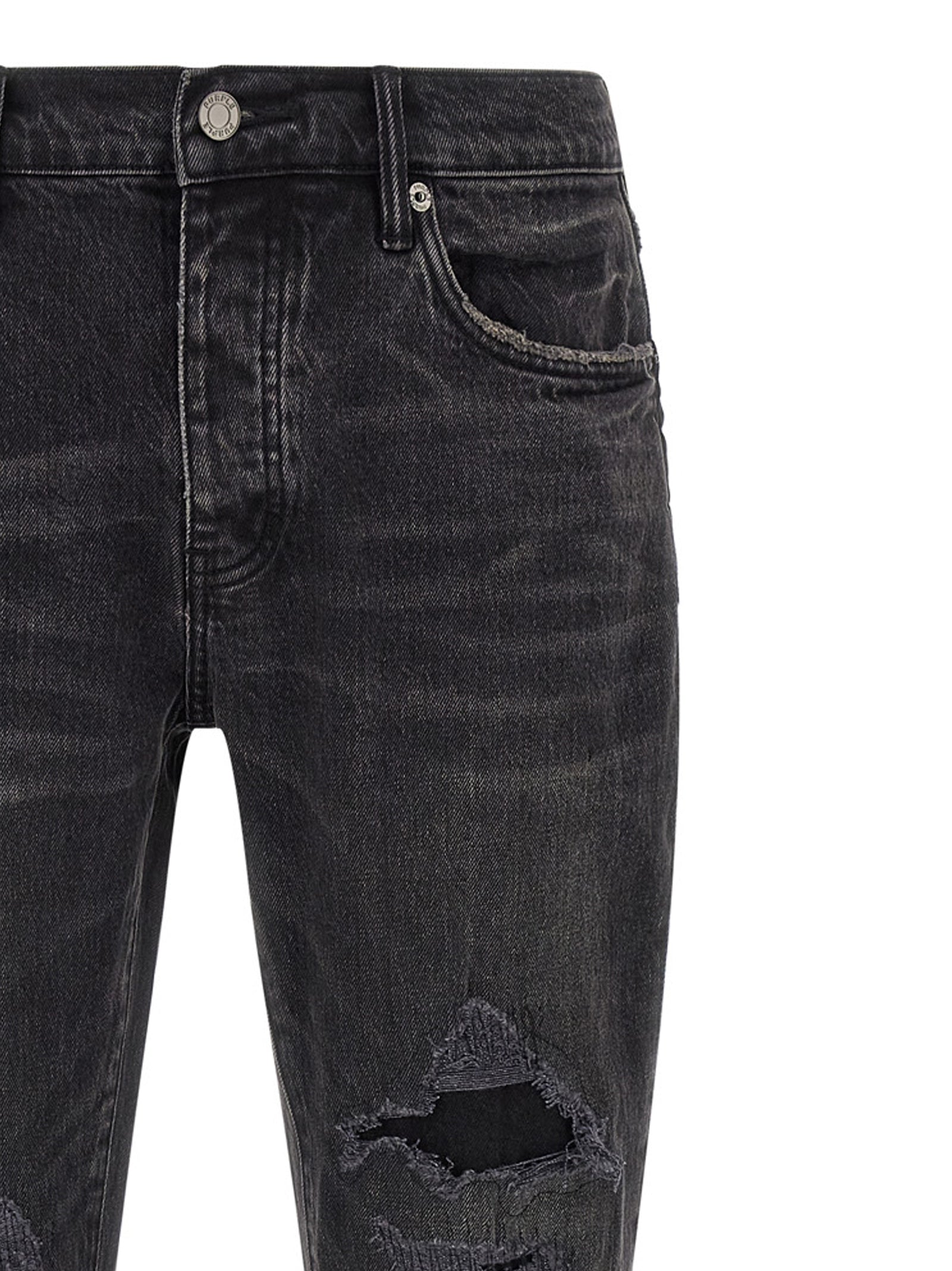 PURPLE Schwarze Baumwoll-Schlagjeans